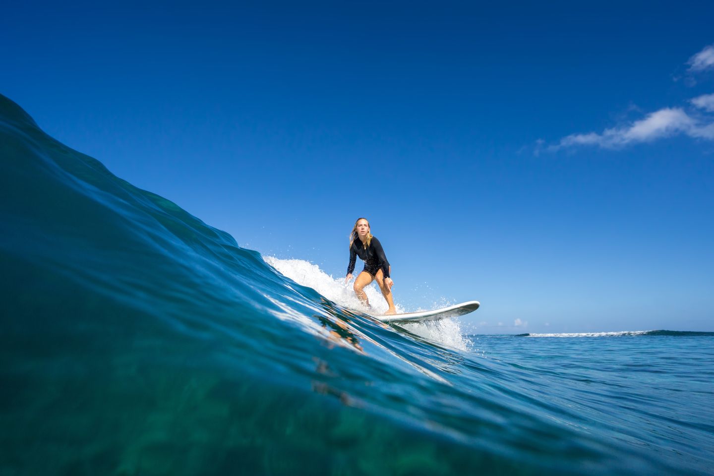 Woman surfing
