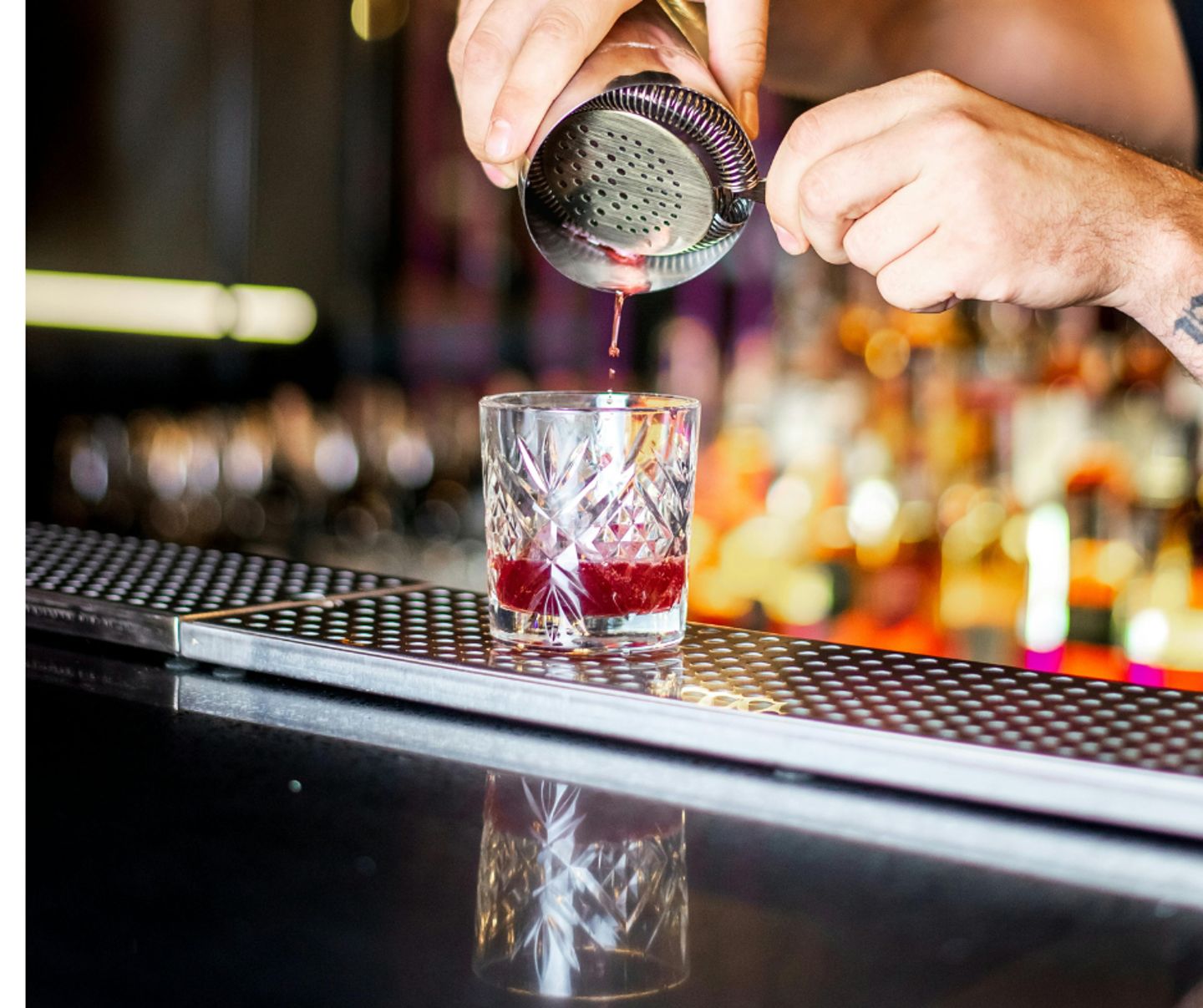 Cocktail being poured