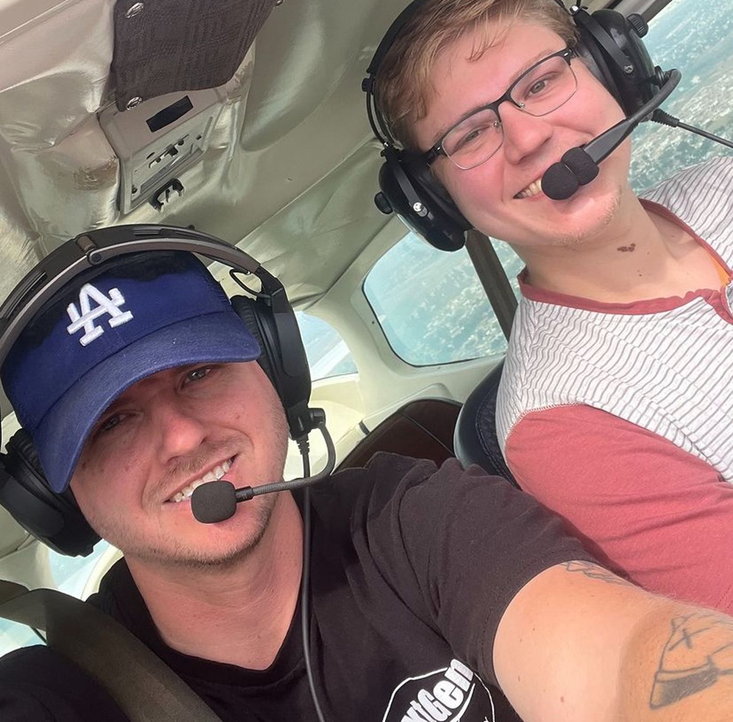 Two people in plane