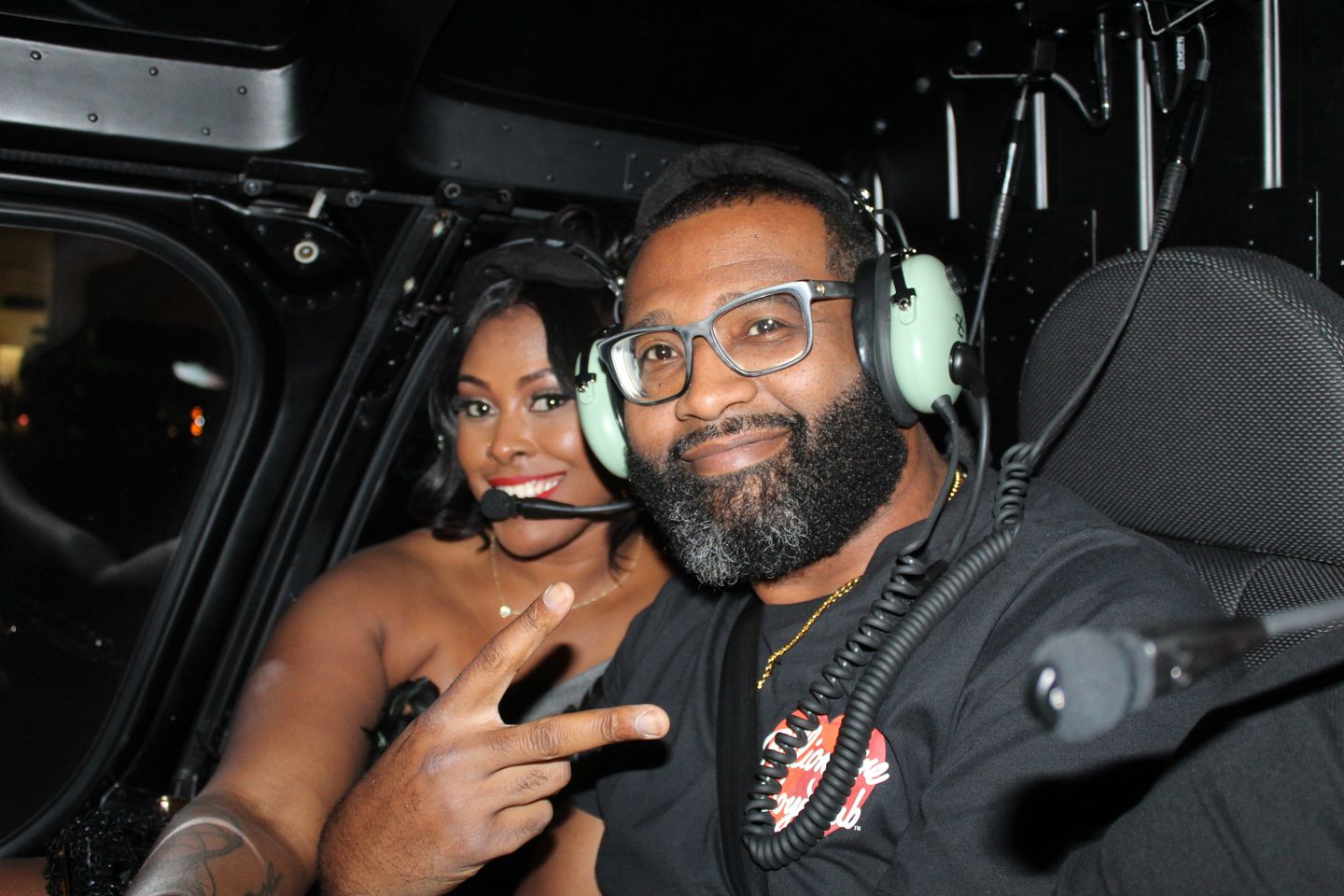 Couple in helicopter