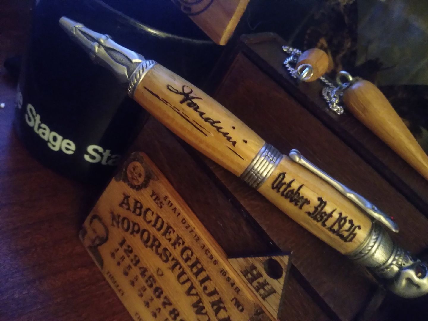 Old pen and oujia board
