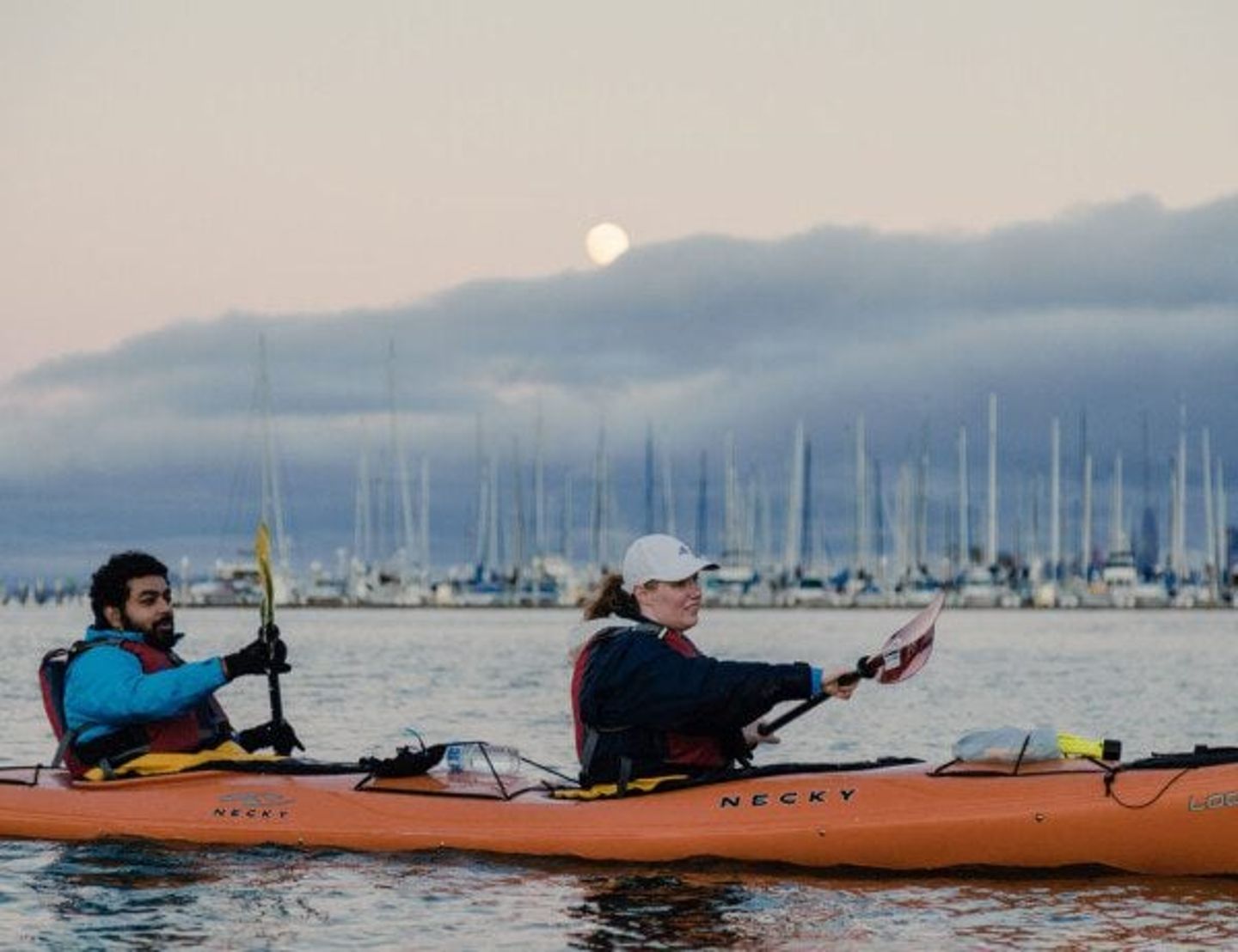 Two people kayaking