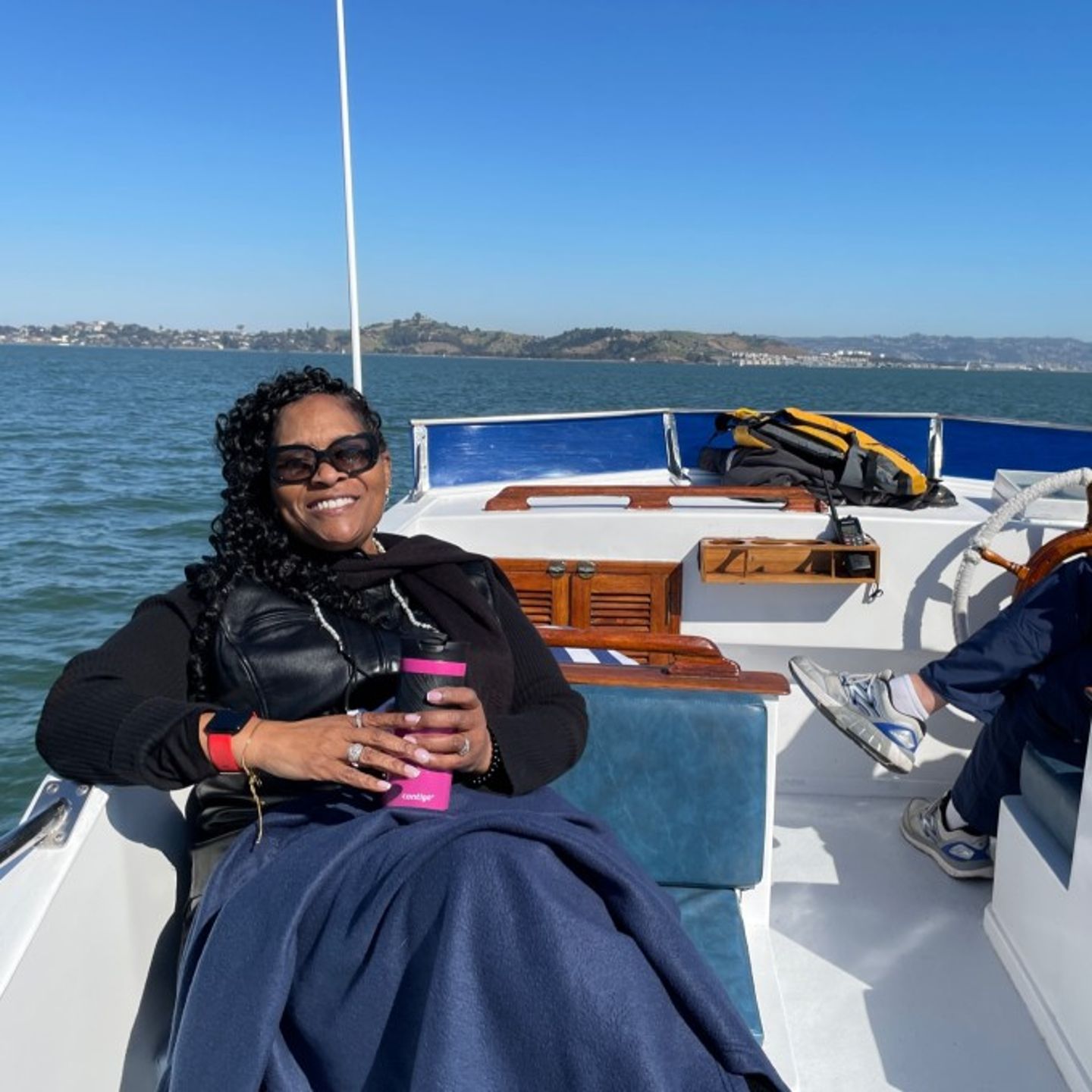 Person relaxing on sail