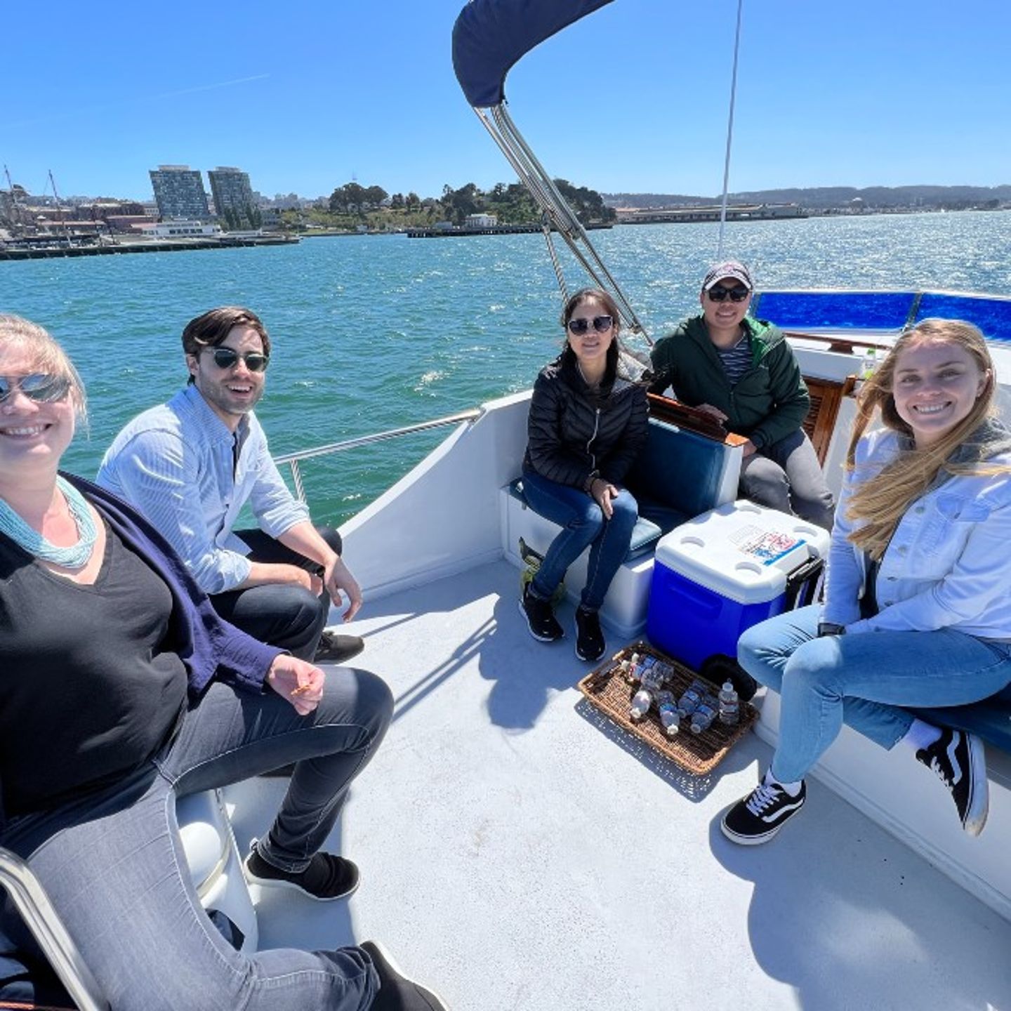 Group on boat