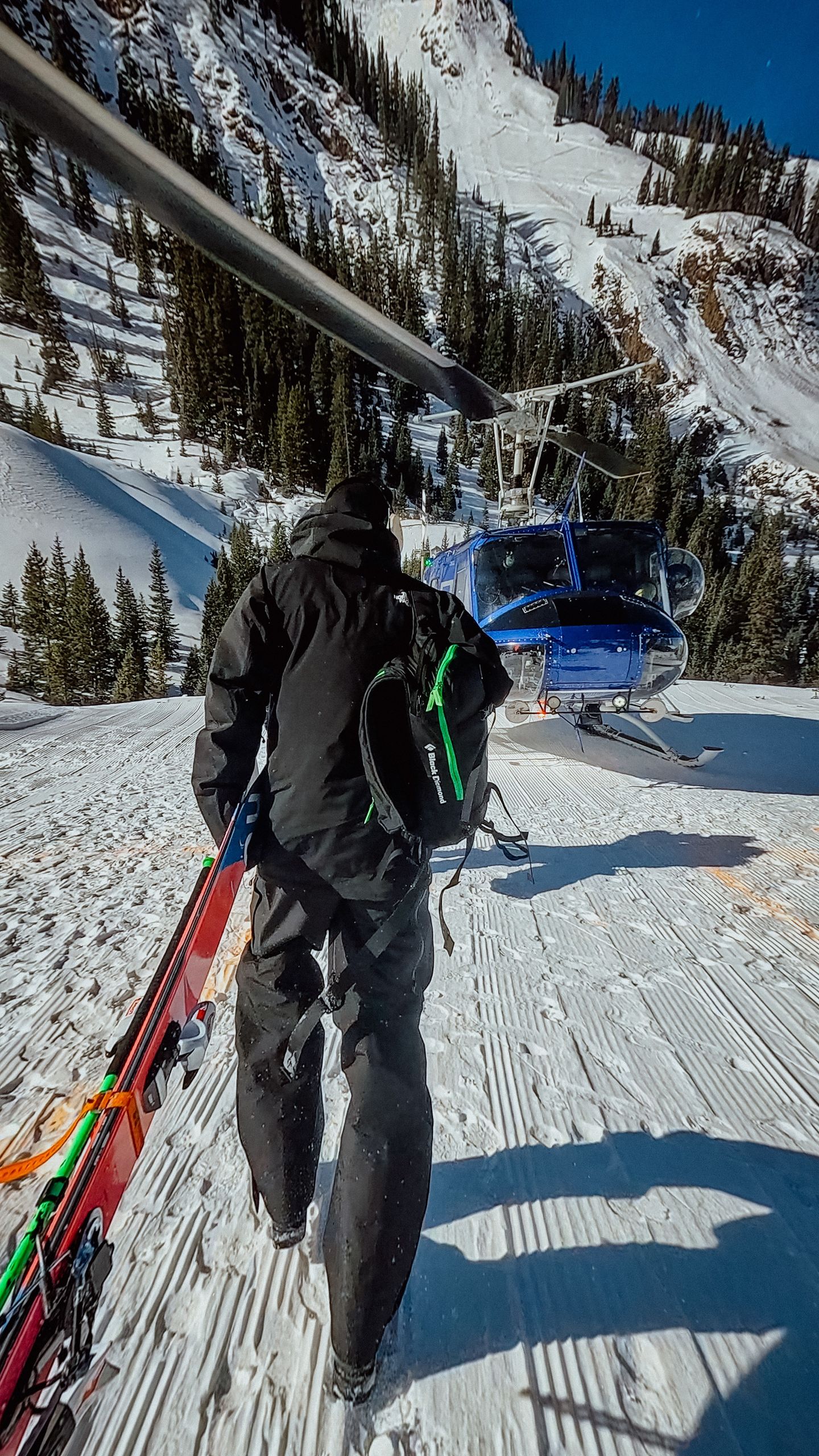Person walking with skiis