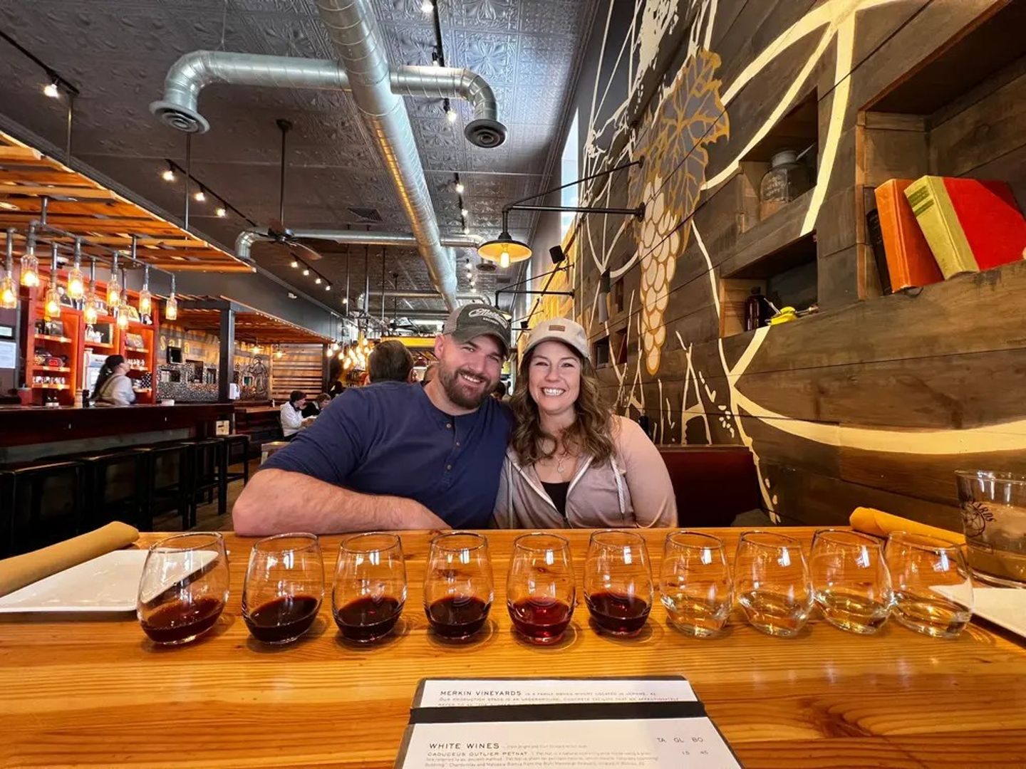 Couple tasting wines