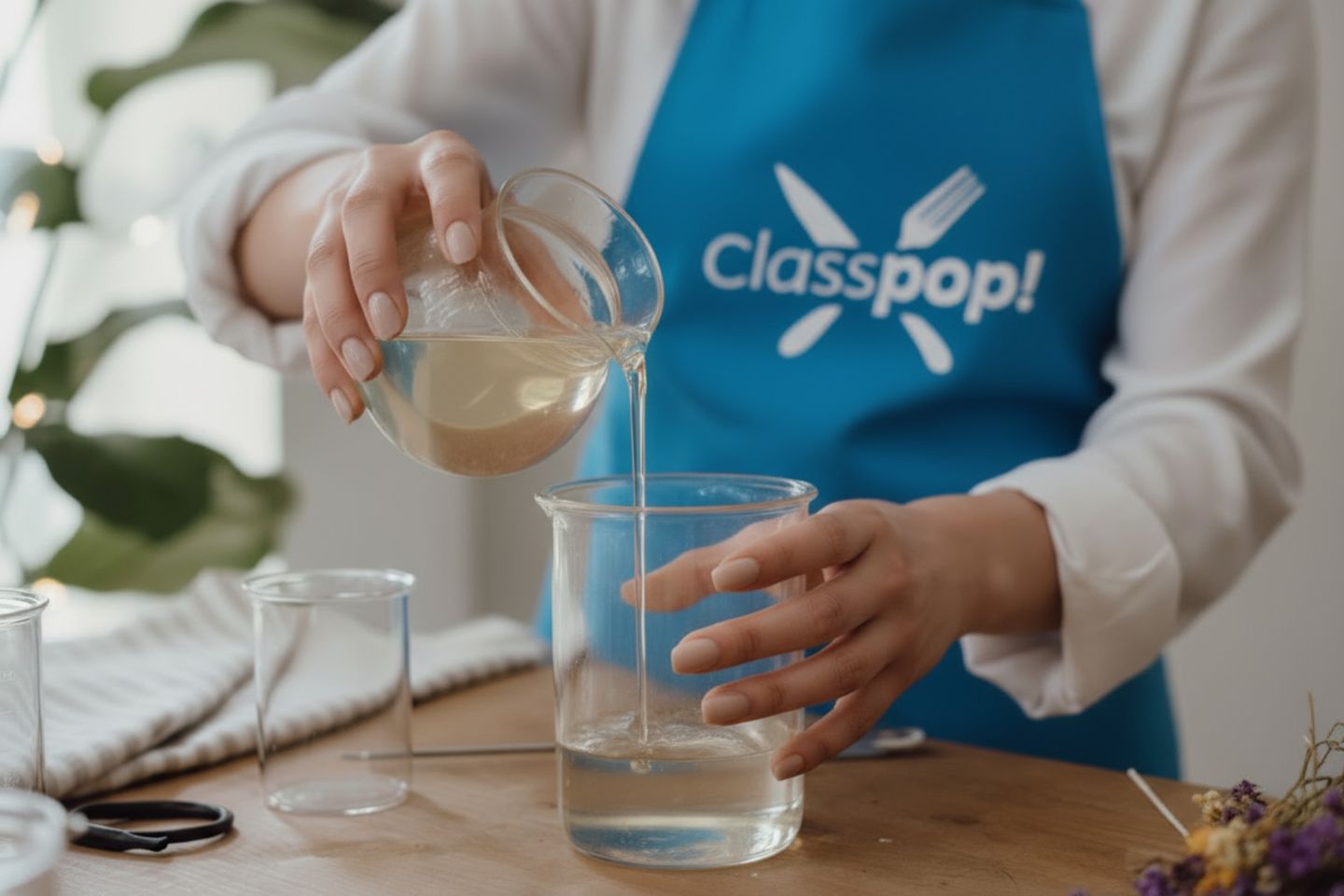 Candle wax being poured
