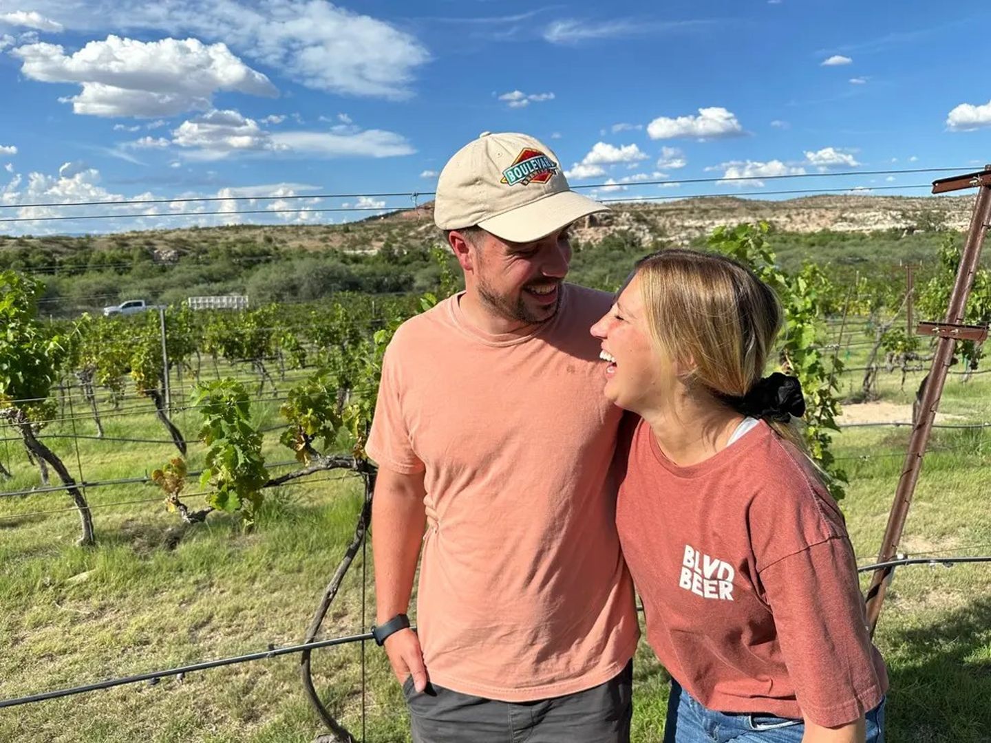 Couple in vineyard
