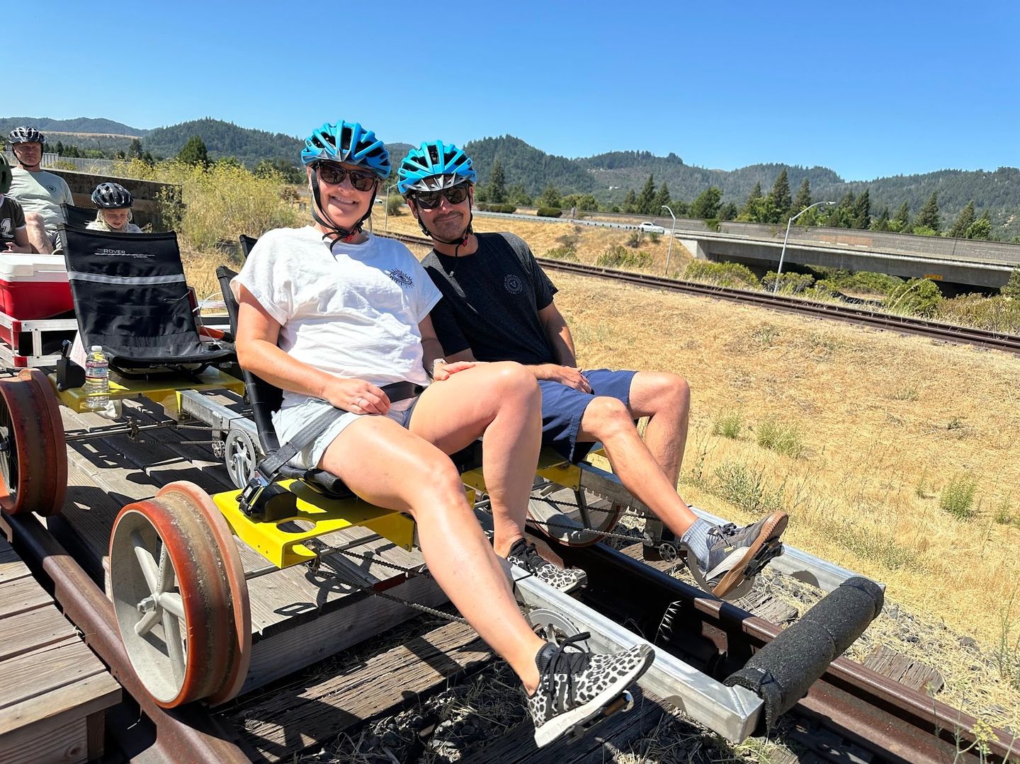 Couple on railbike
