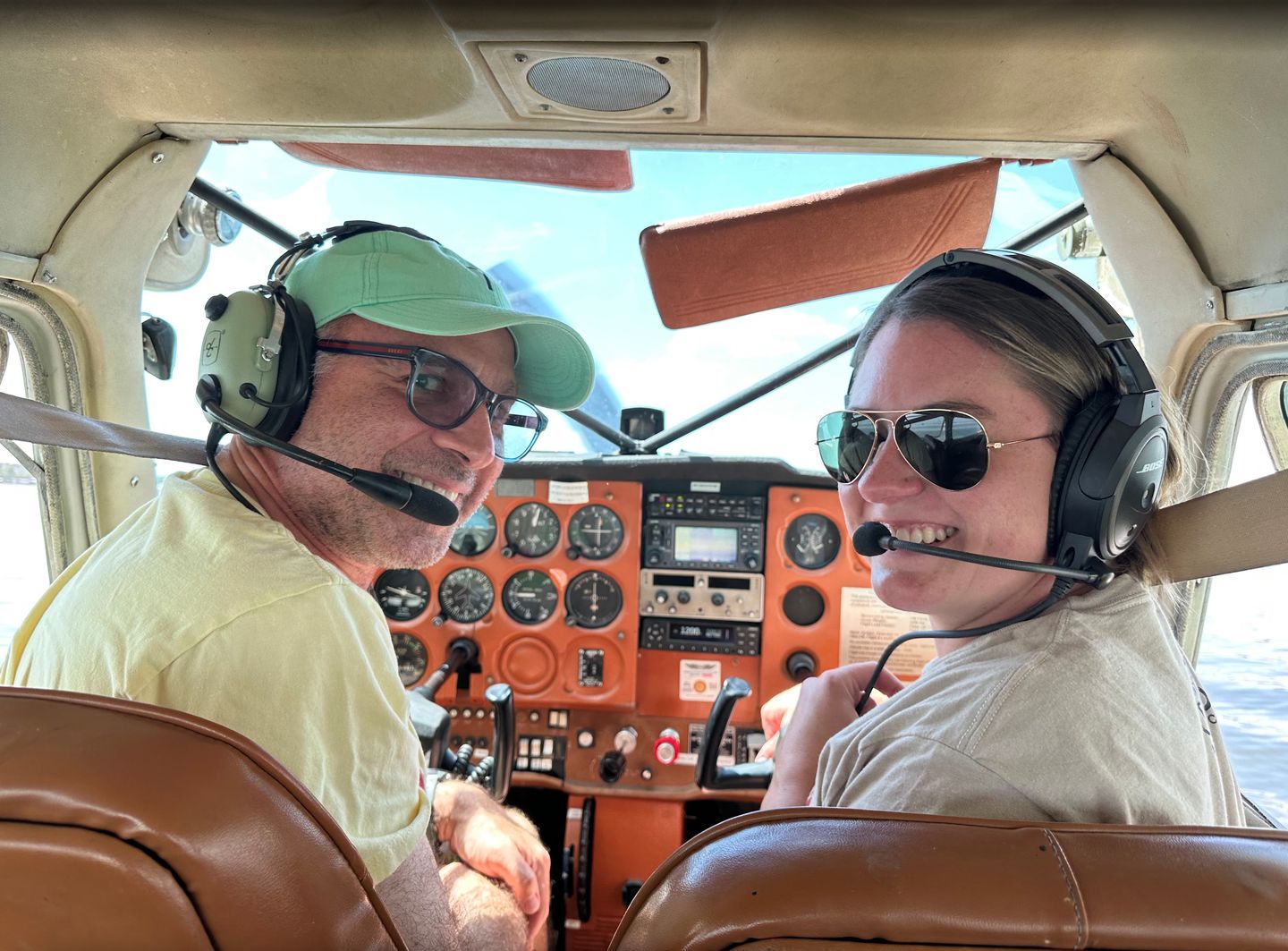 Two people in plane
