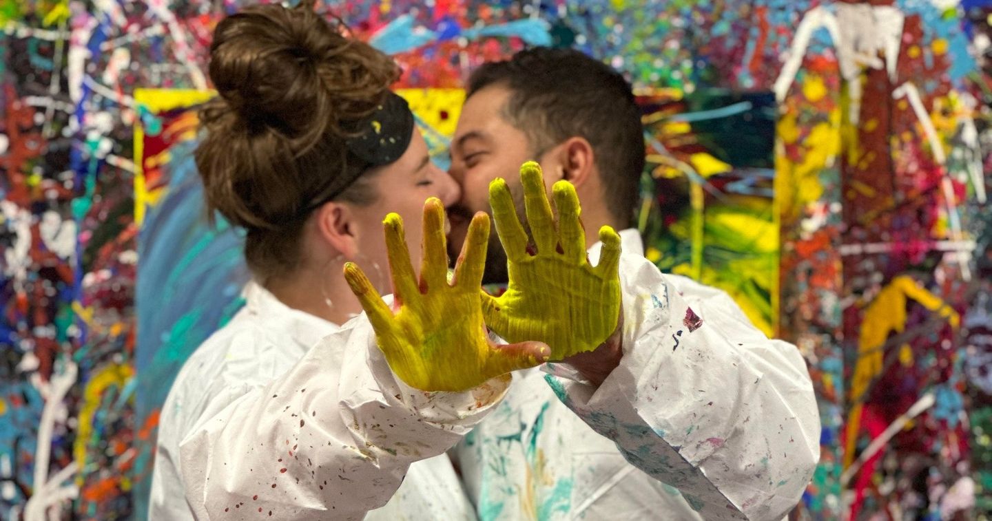 Couple in splatter room