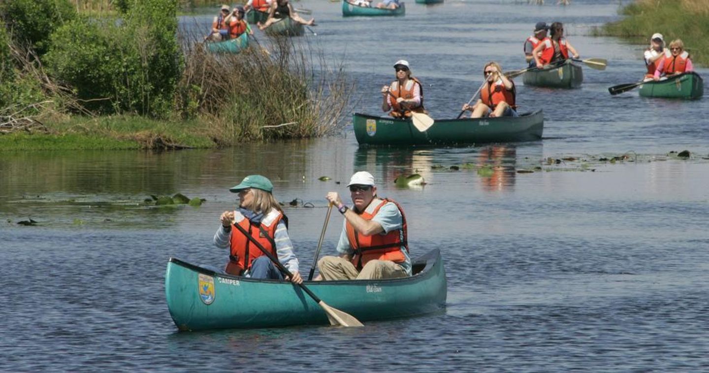 Group in canoe