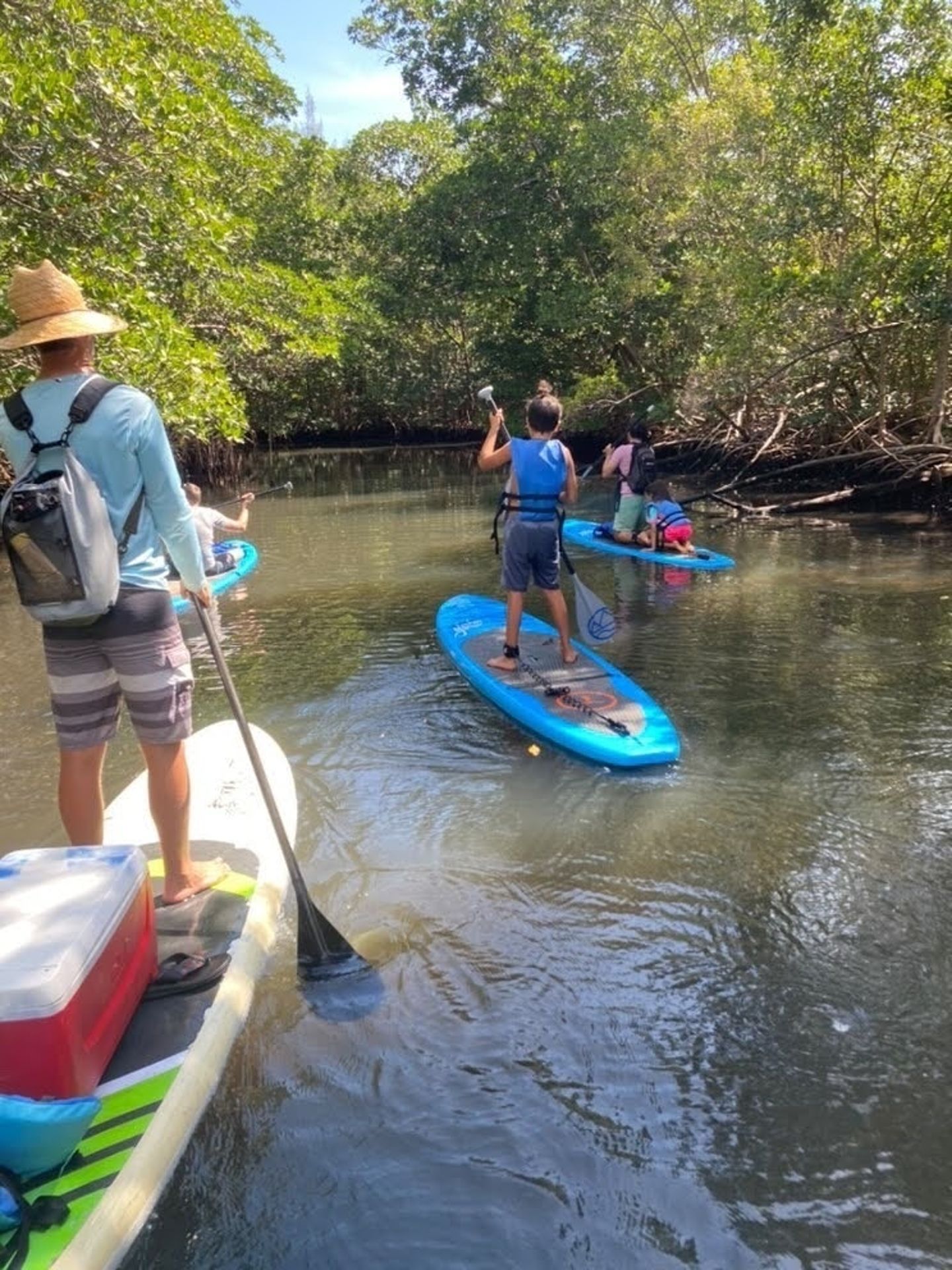 Group paddleboarding