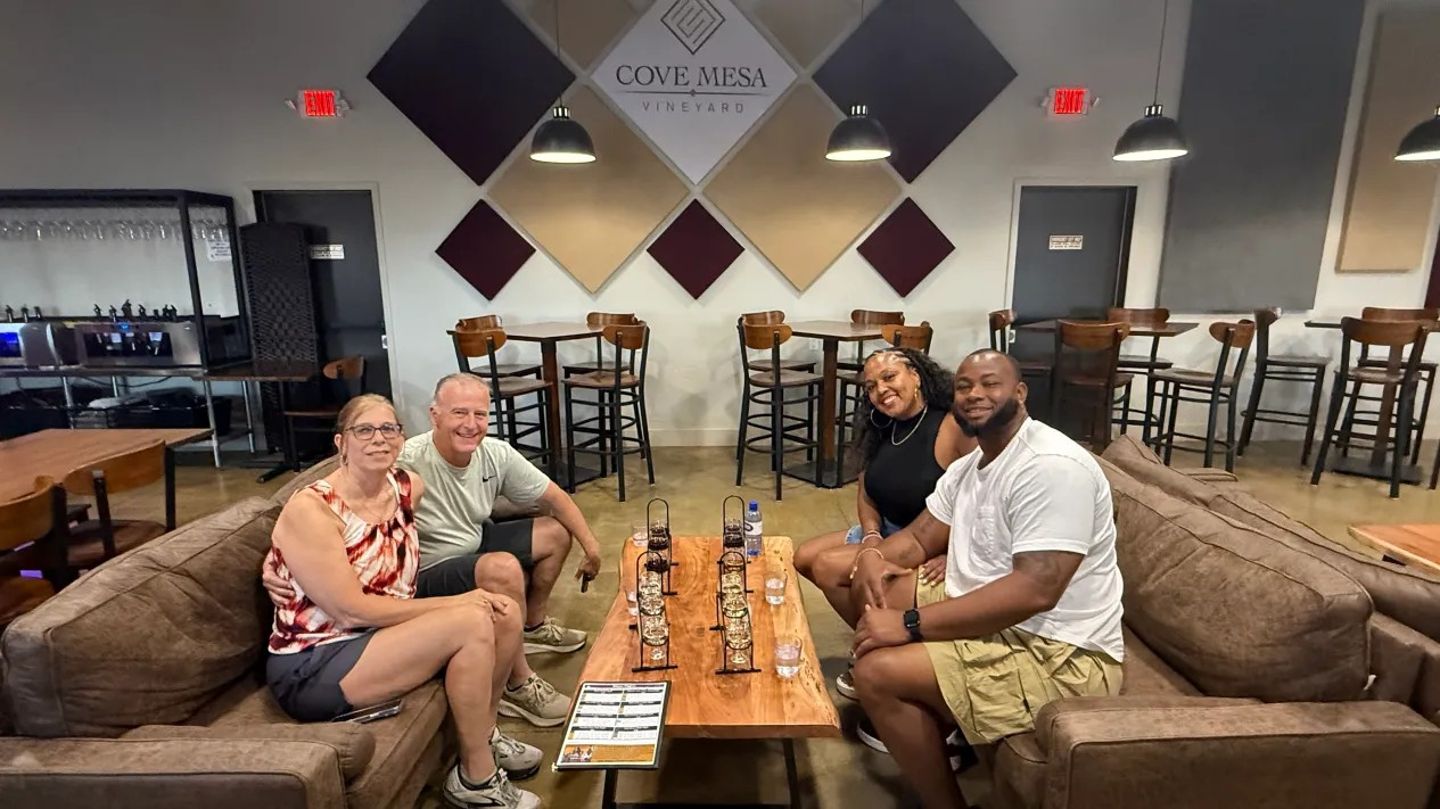 Group tasting wine