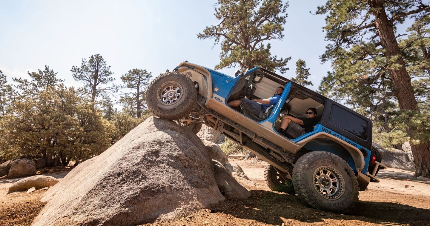 Jeep on rock
