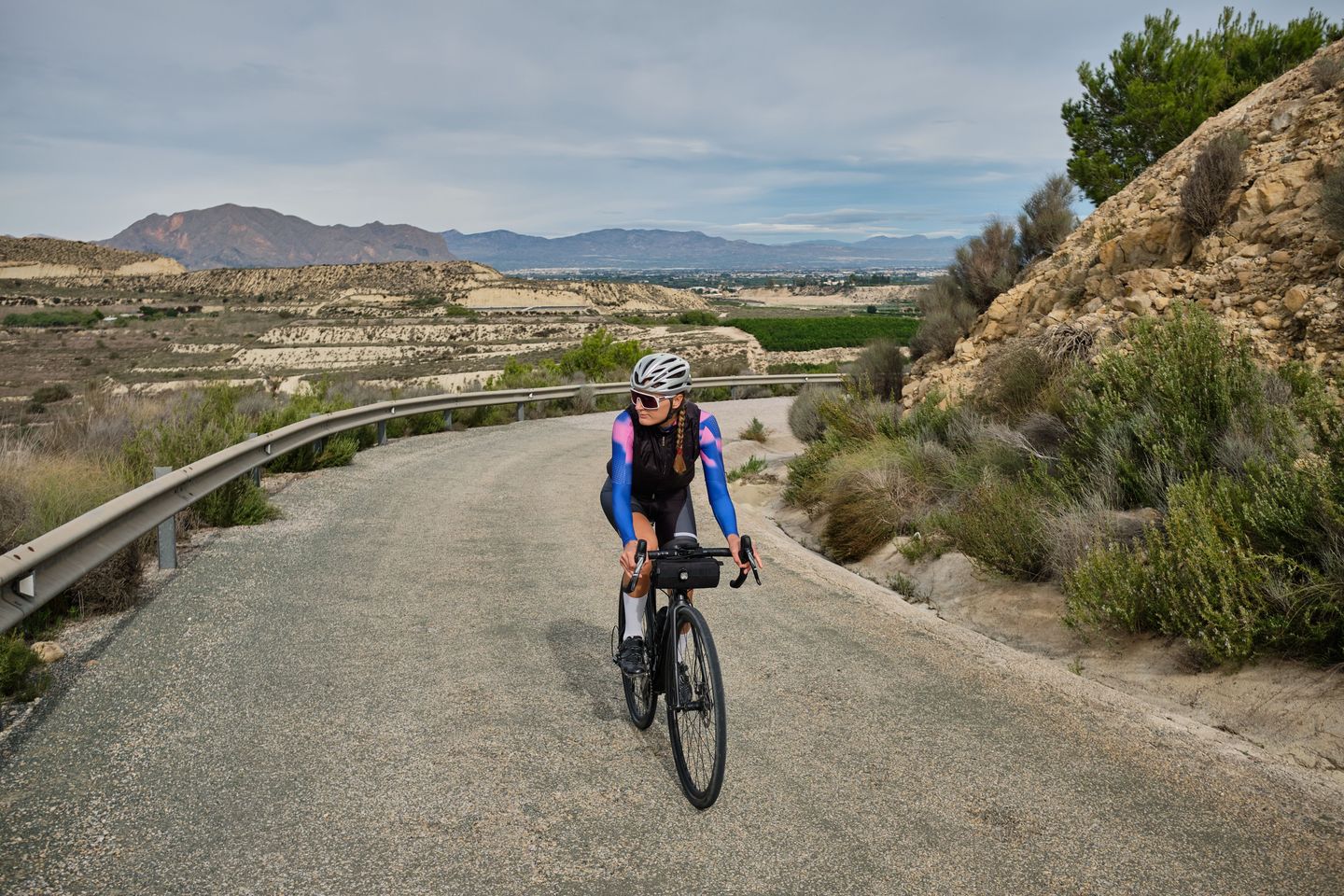 Woman riding bike