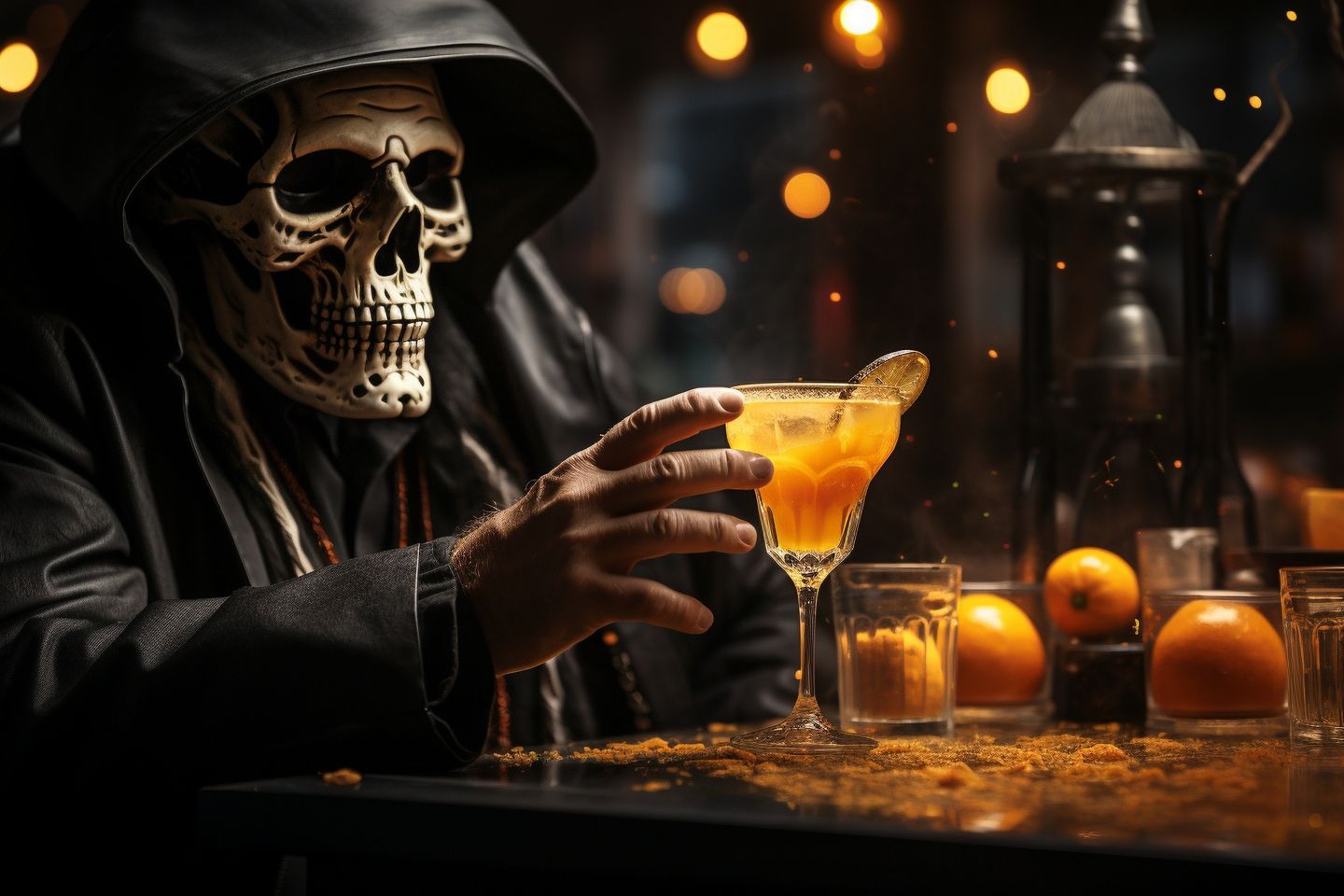 Skeleton with drink
