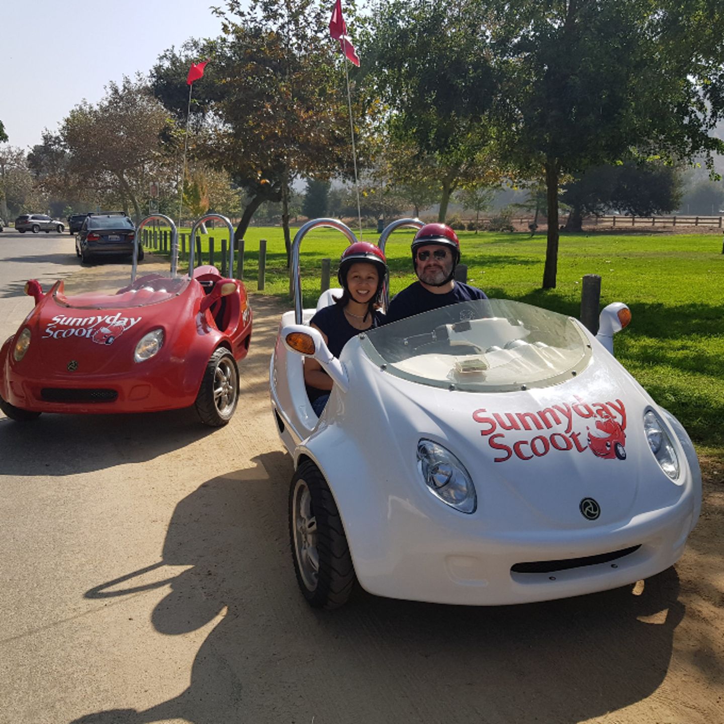 Two people in car