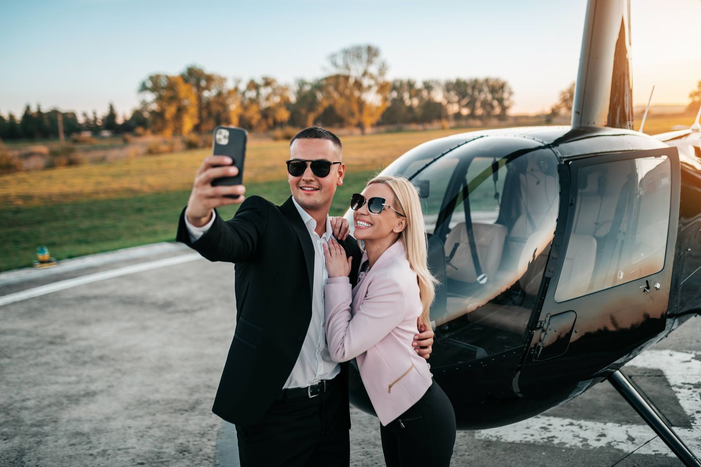 Couple in Private Heli