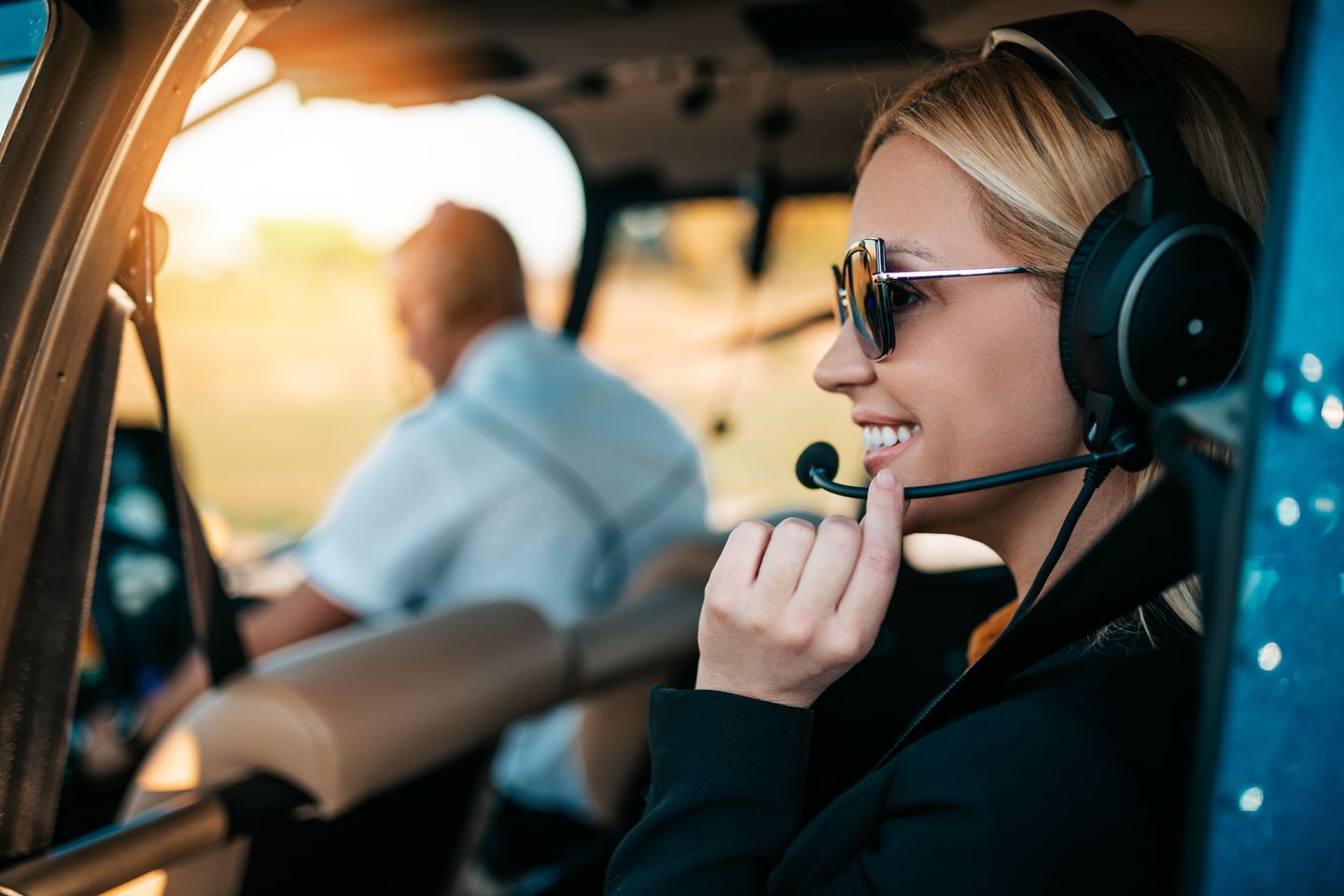 Woman in Helicopter