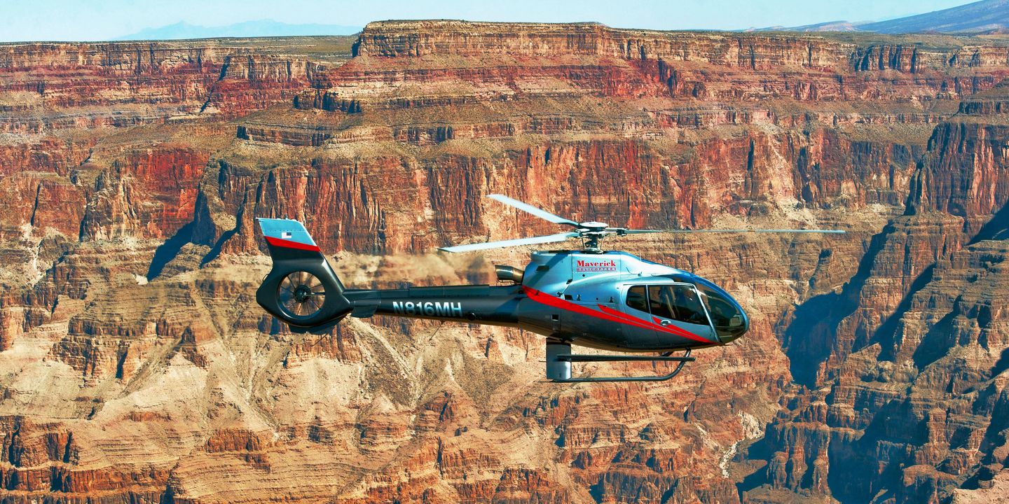 Helicopter in canyon