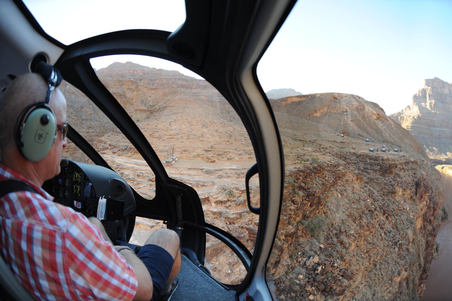 Person flying helicopter