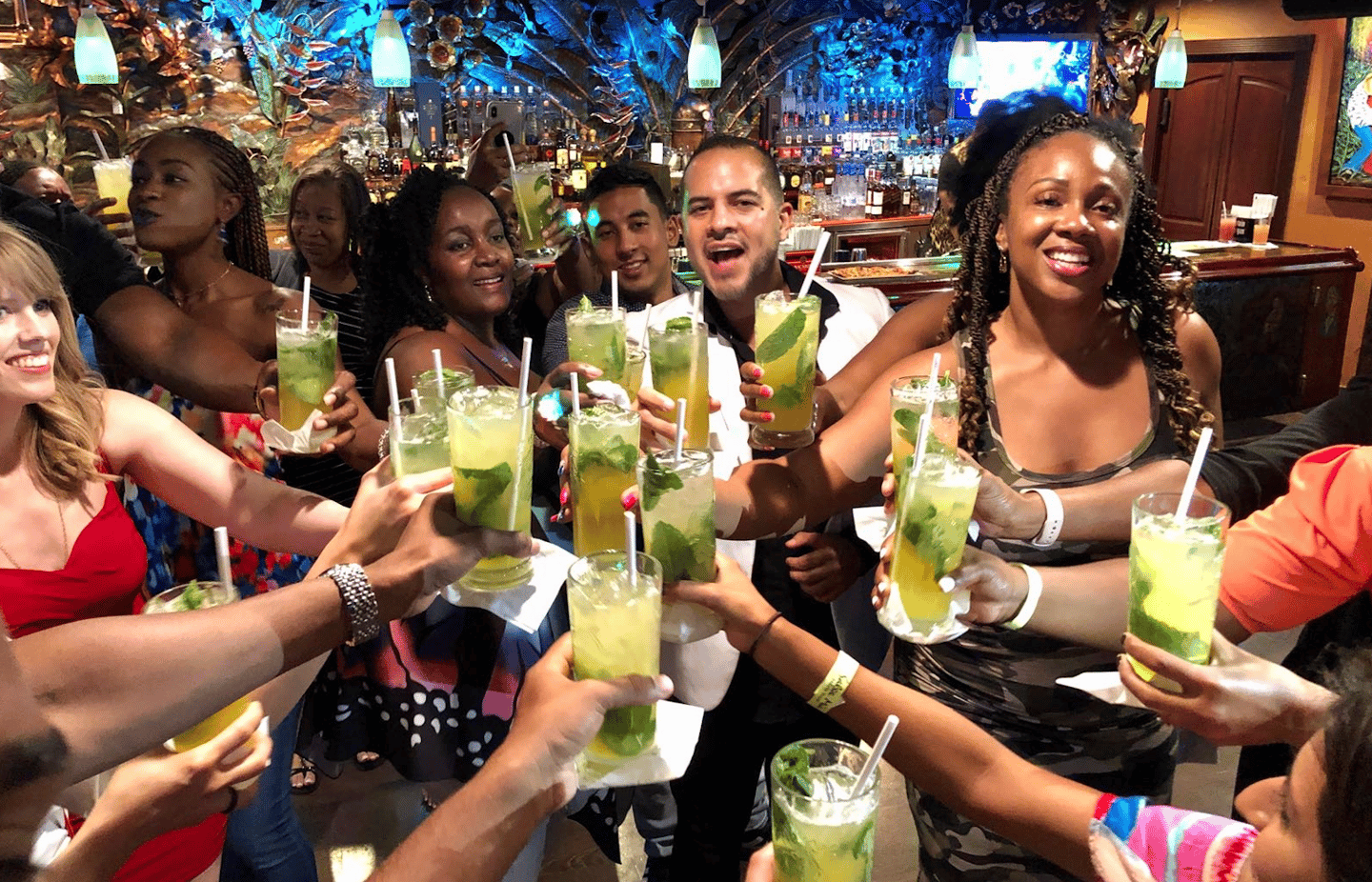 Group with drinks