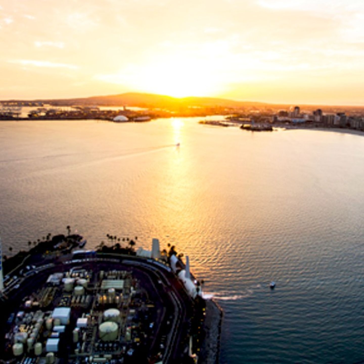Ocean Picture from Sky at Sunset