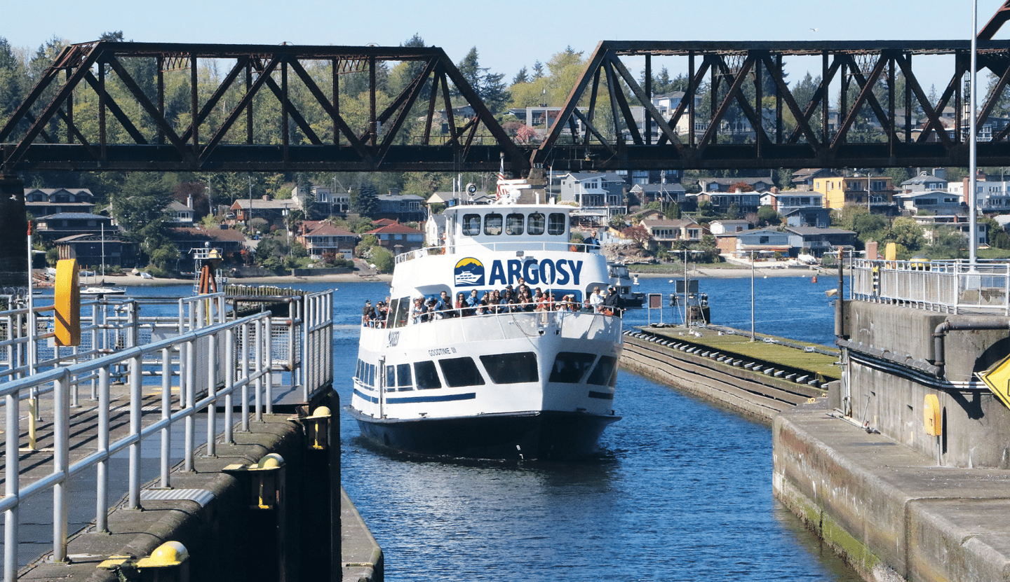 Boat under bridge