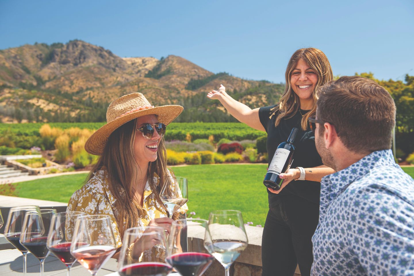 Guide with wine