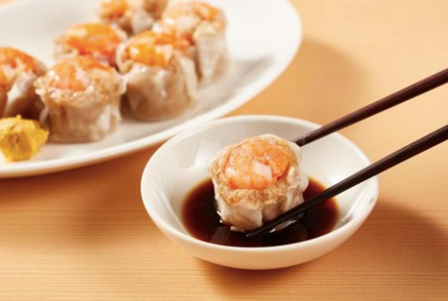 Shrimp dumpling in soy sauce