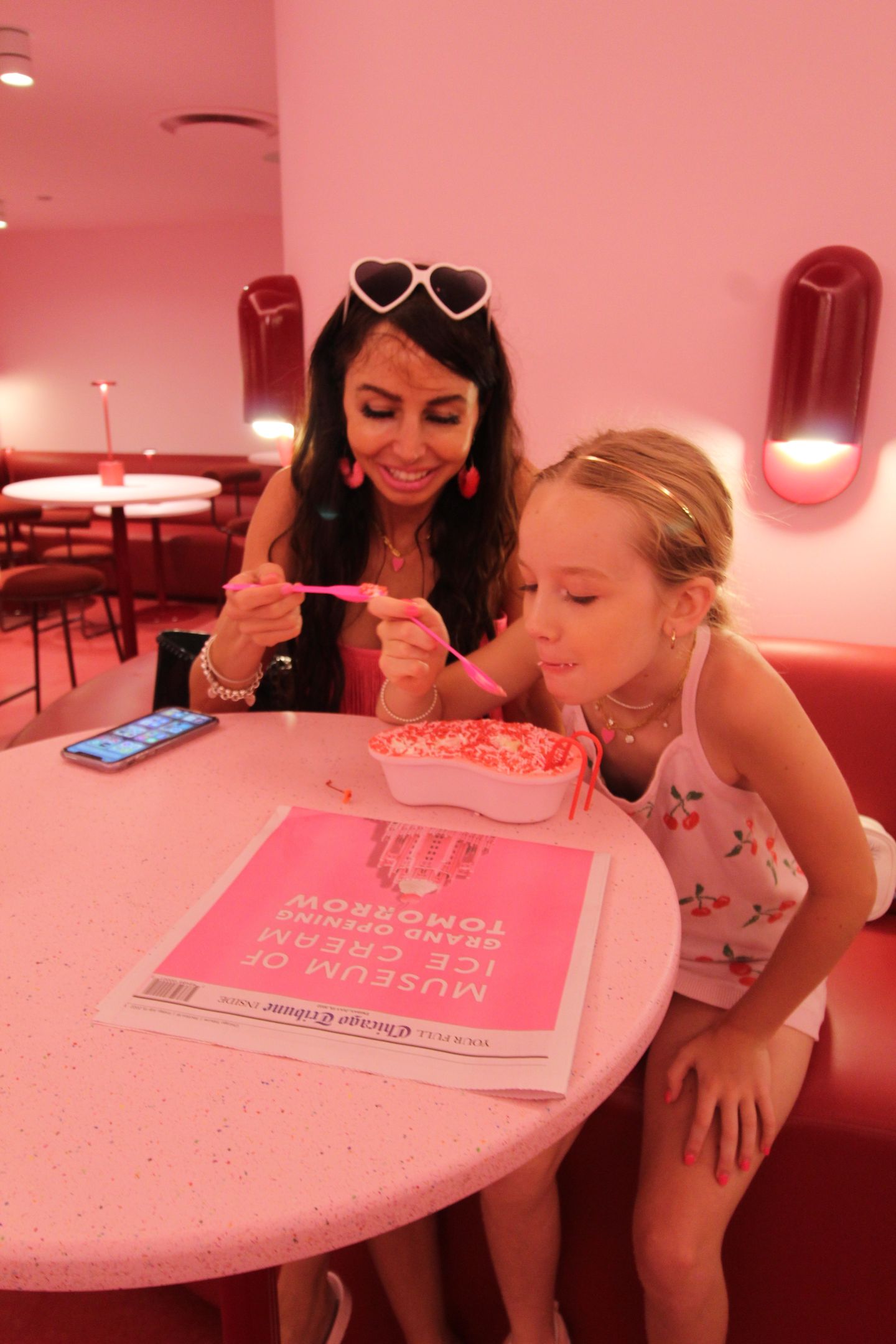 Mom and Daughter with Ice Cream