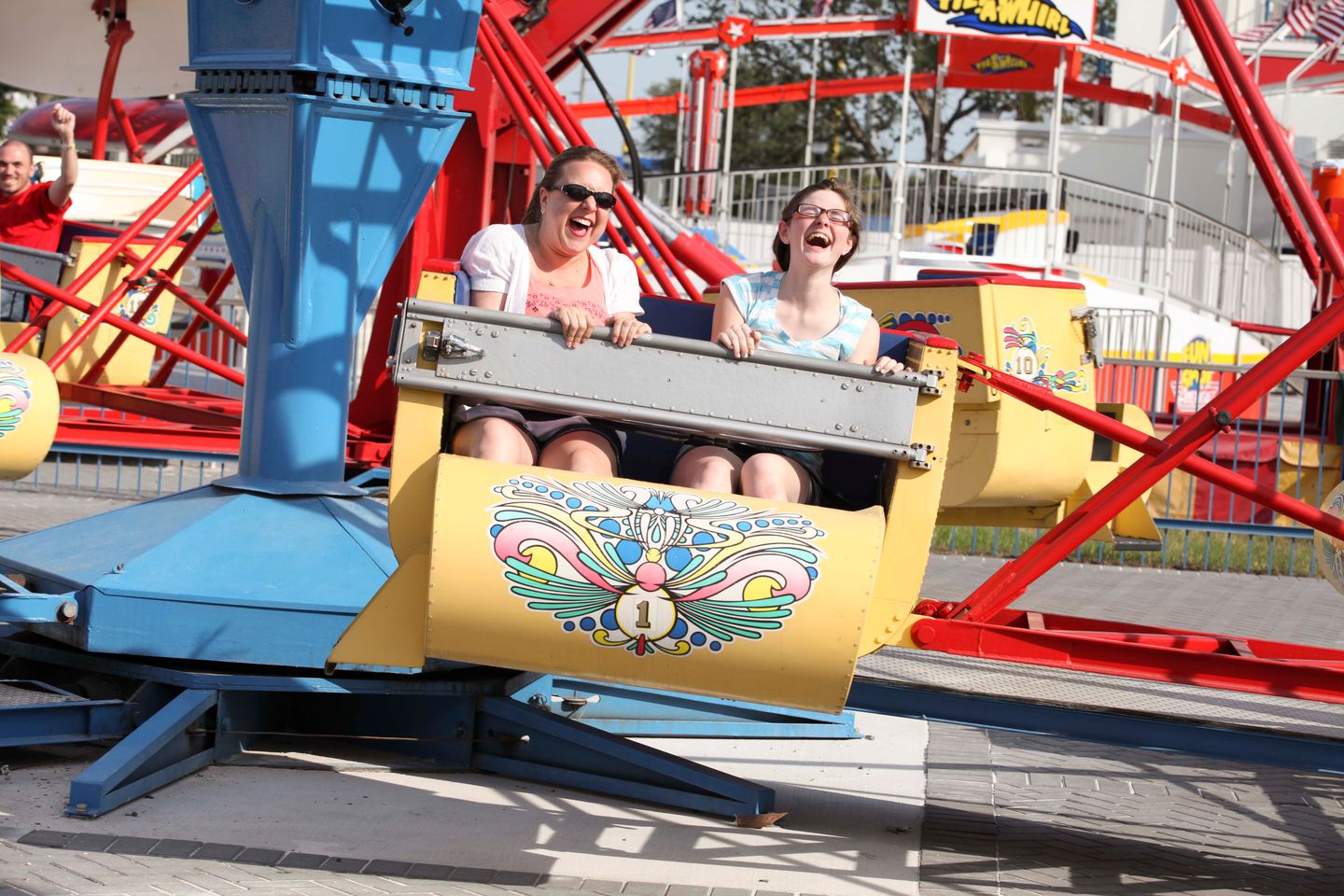 Two people on ride