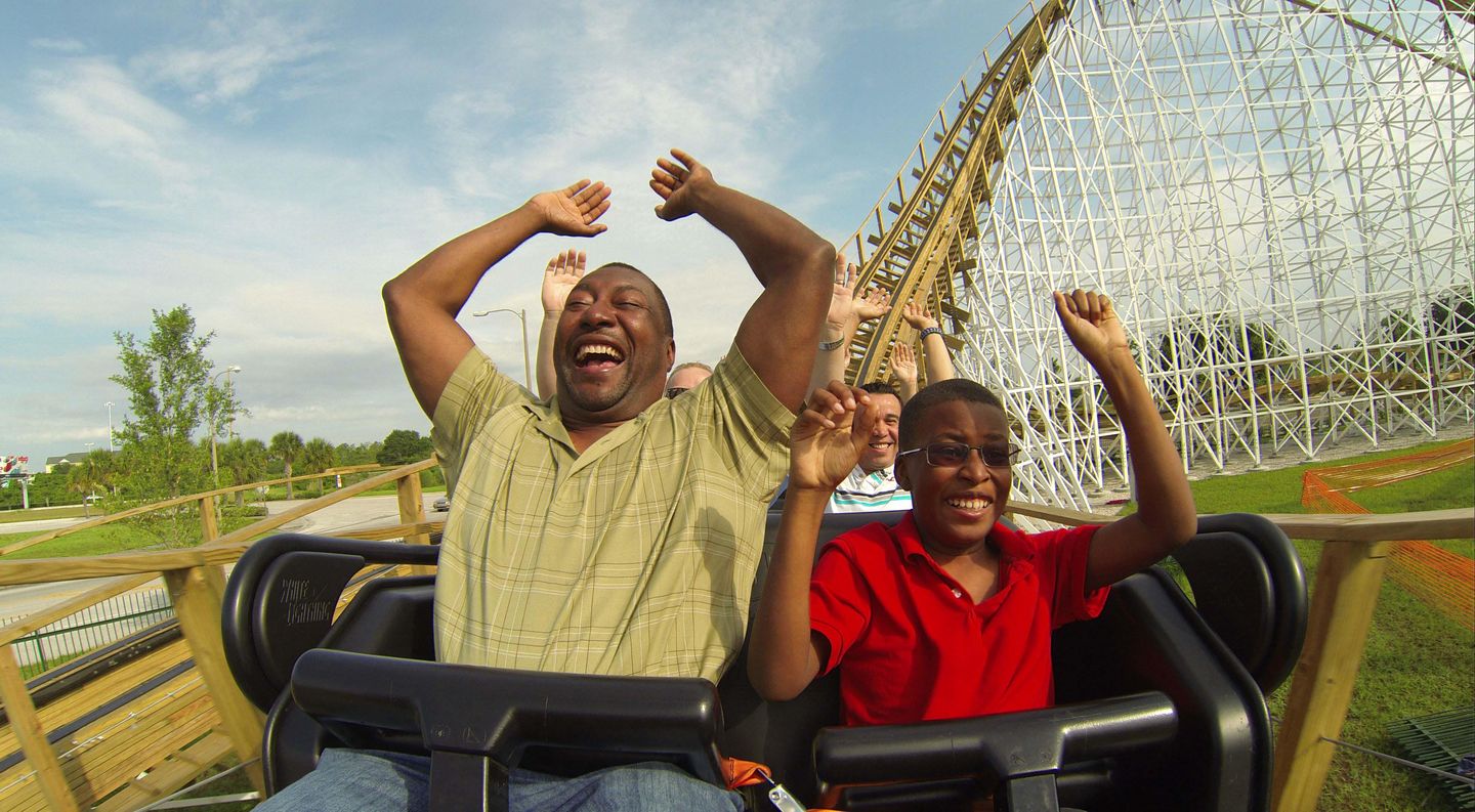 People on roller coaster