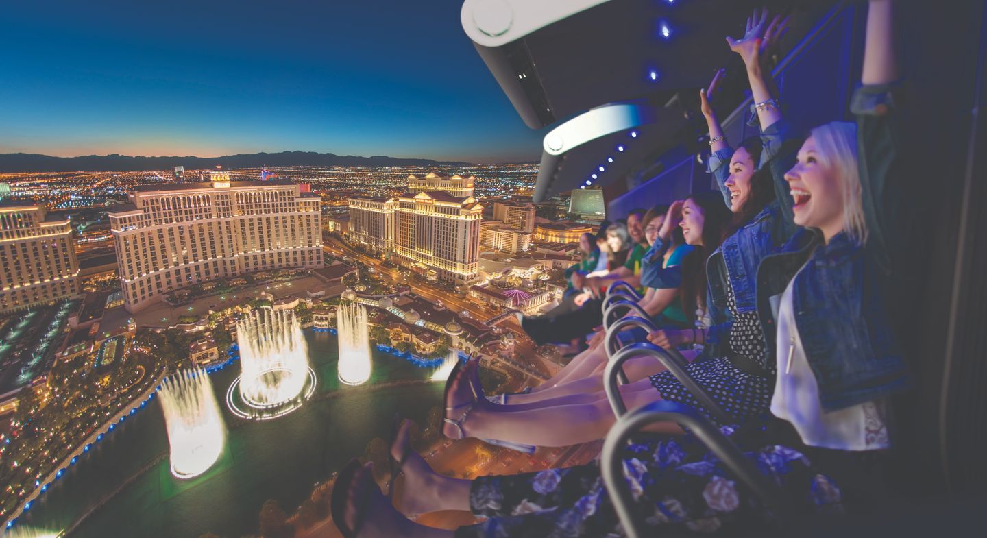 People flying over Las Vegas