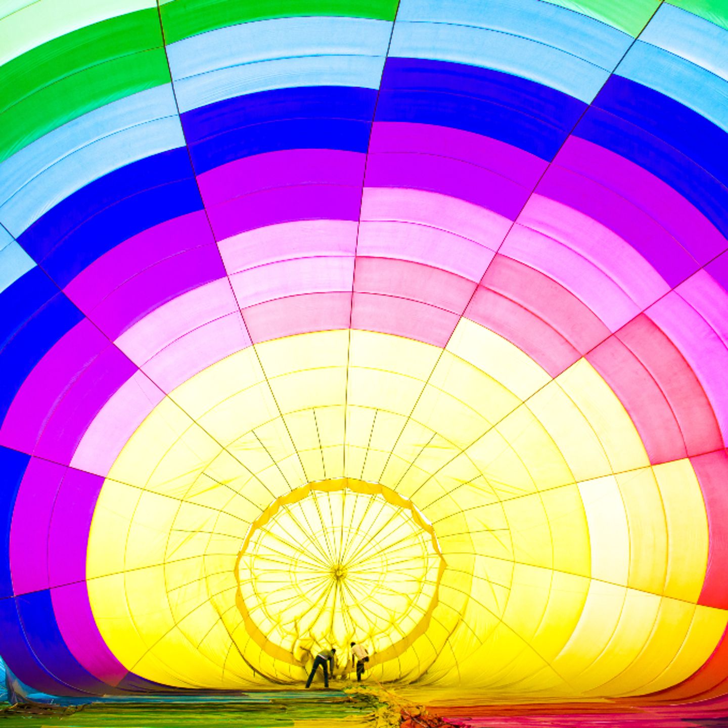 Two people in balloon