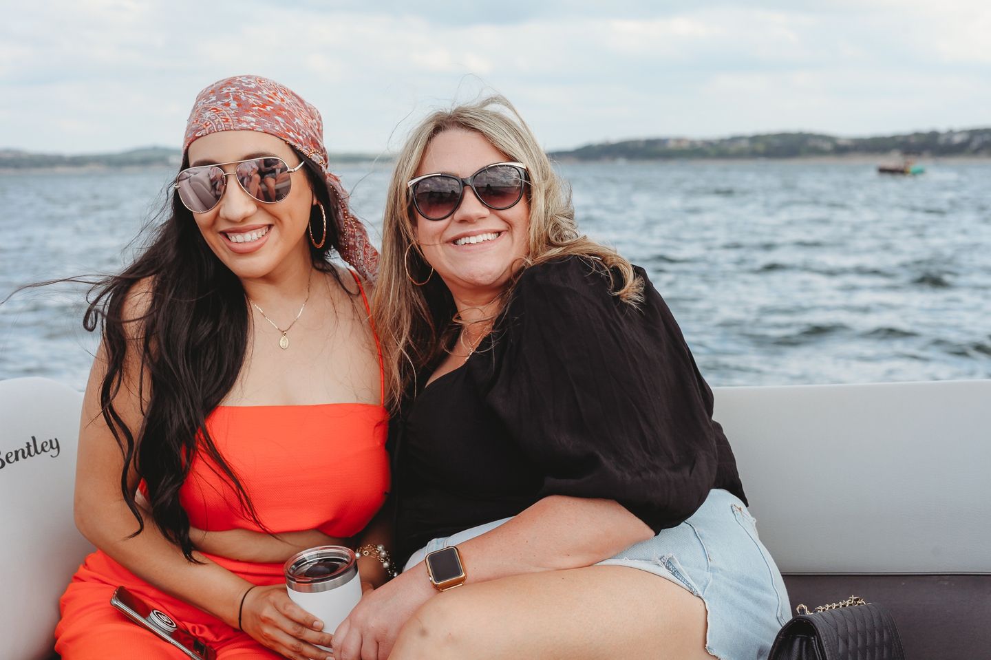 Two people on boat