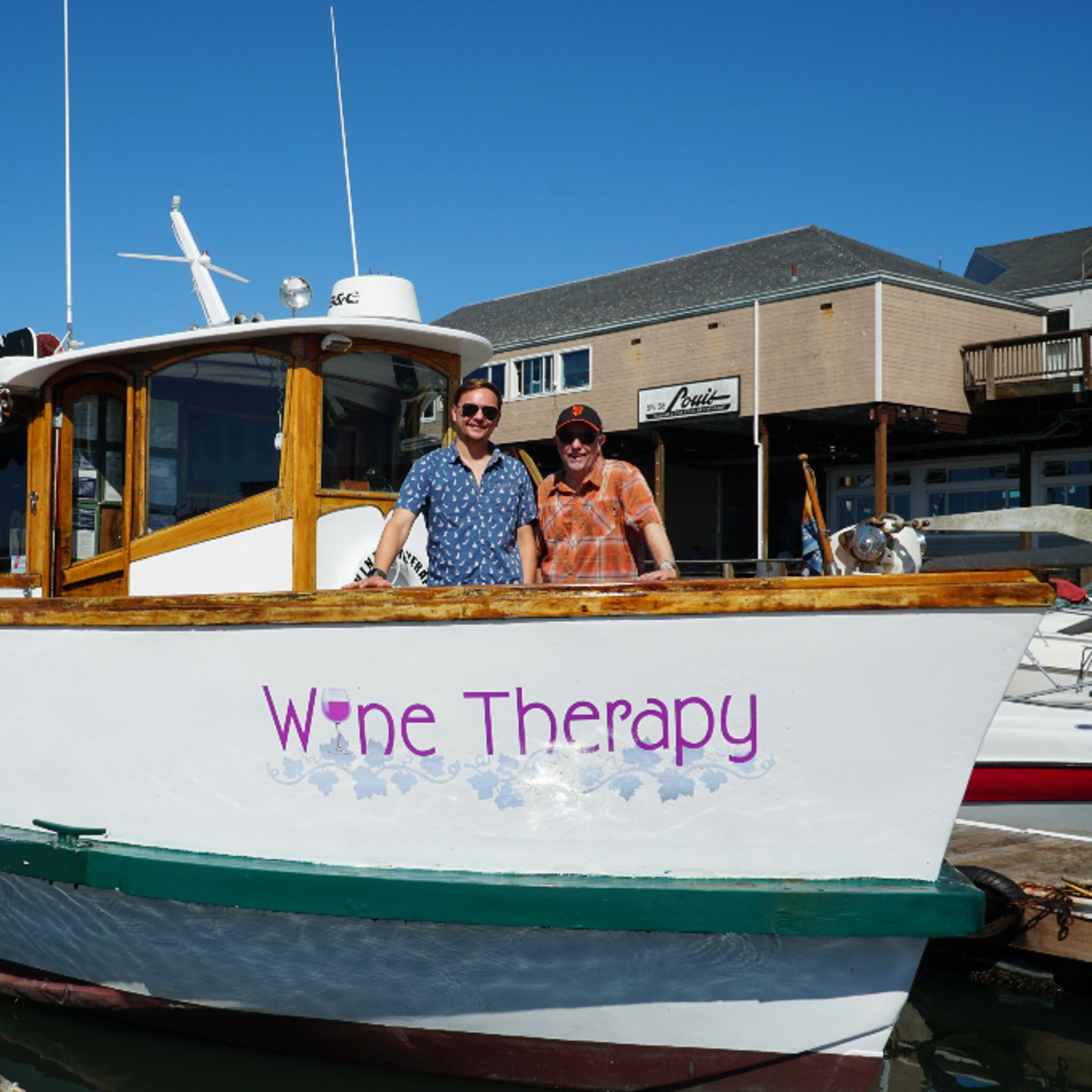 Two people on boat