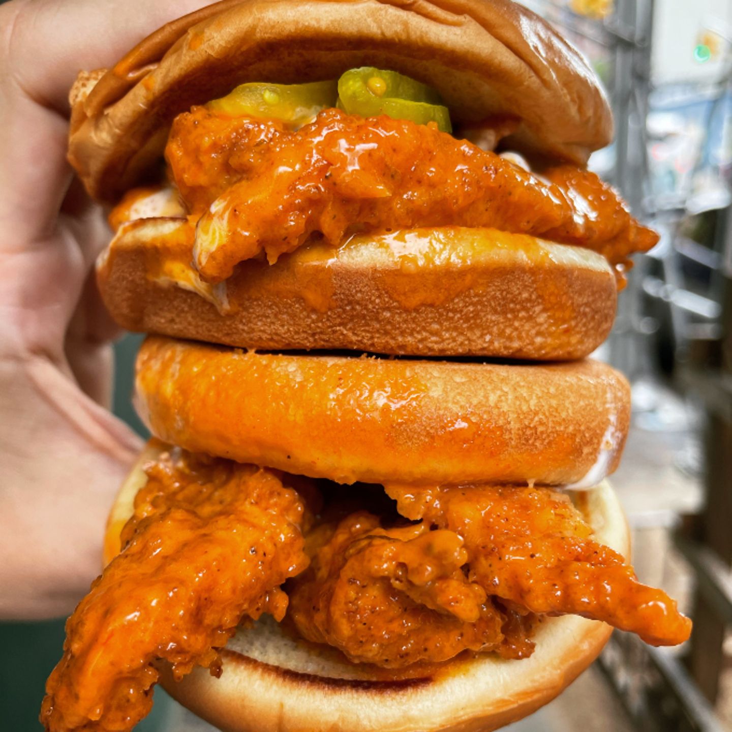 Two chicken sandwiches