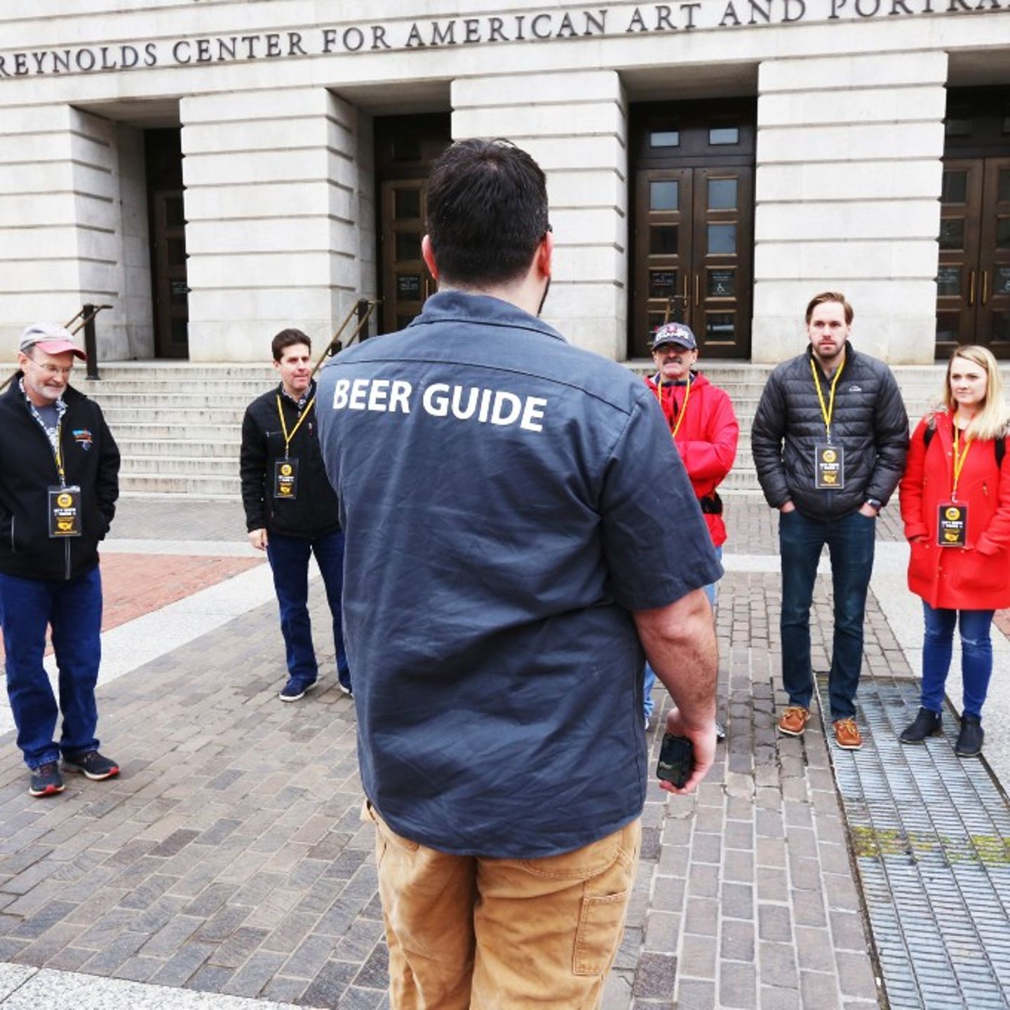 Guide on tour with group