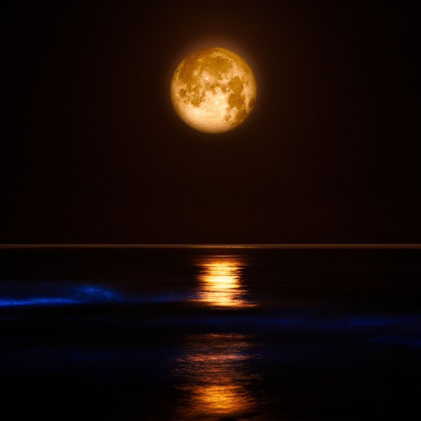 Full moon over water