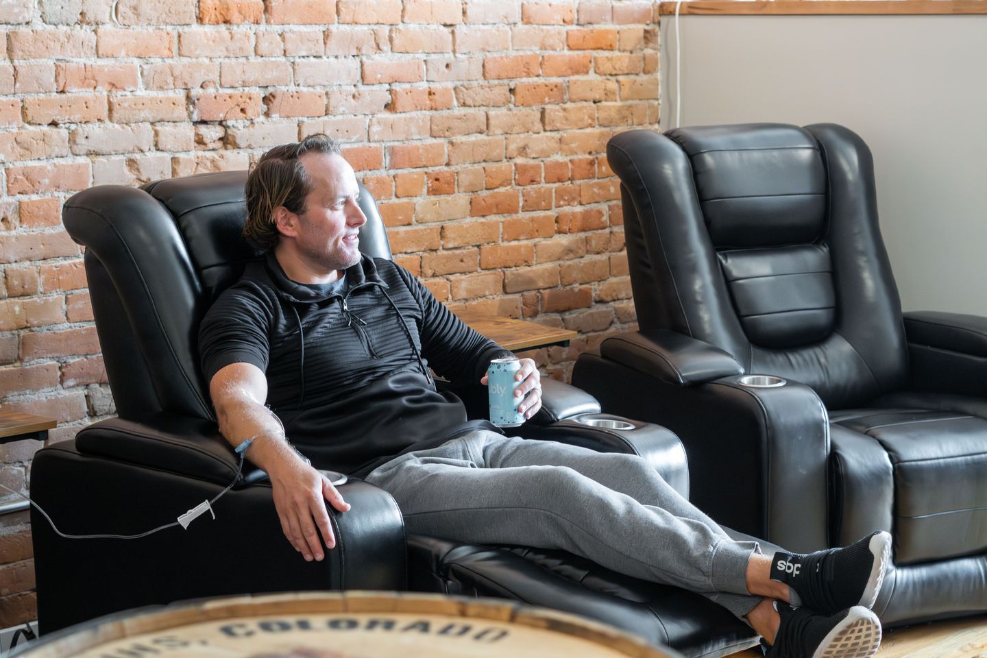 Man in Chair with IV