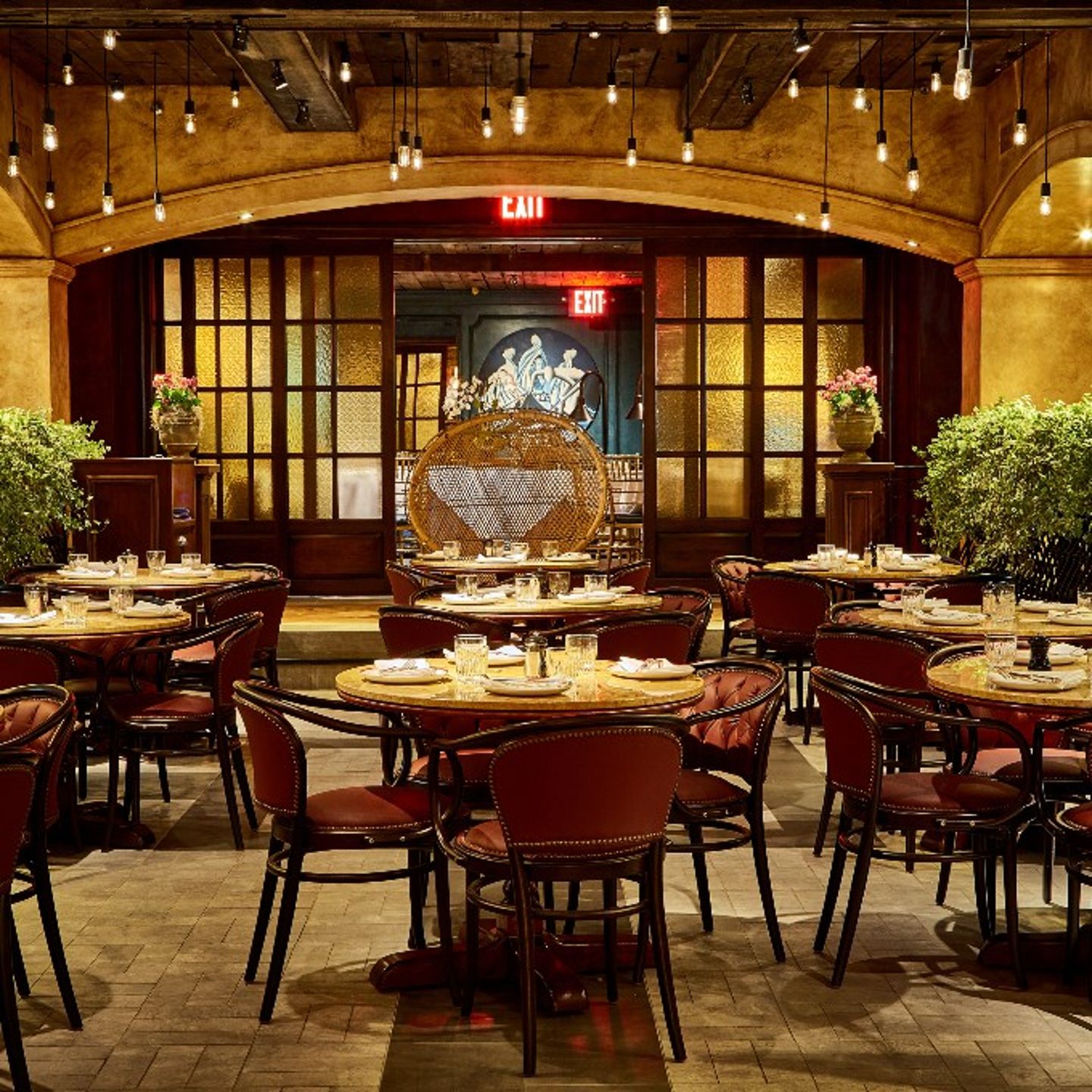 Tables in restaurant