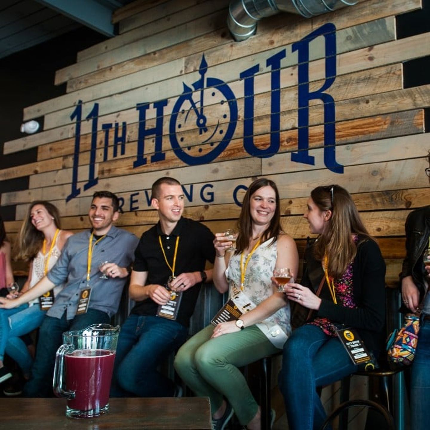 Group enjoying beers