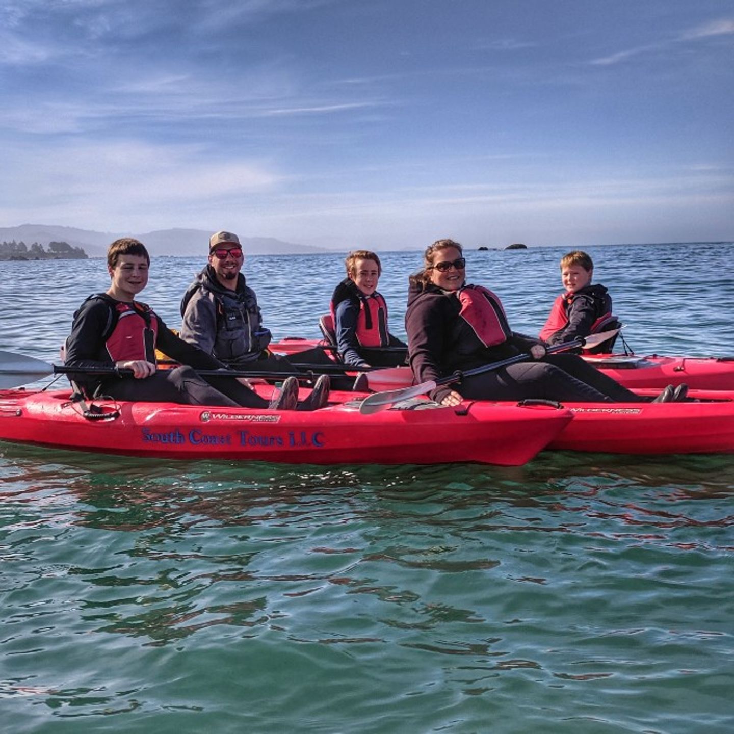 Group in kayaks