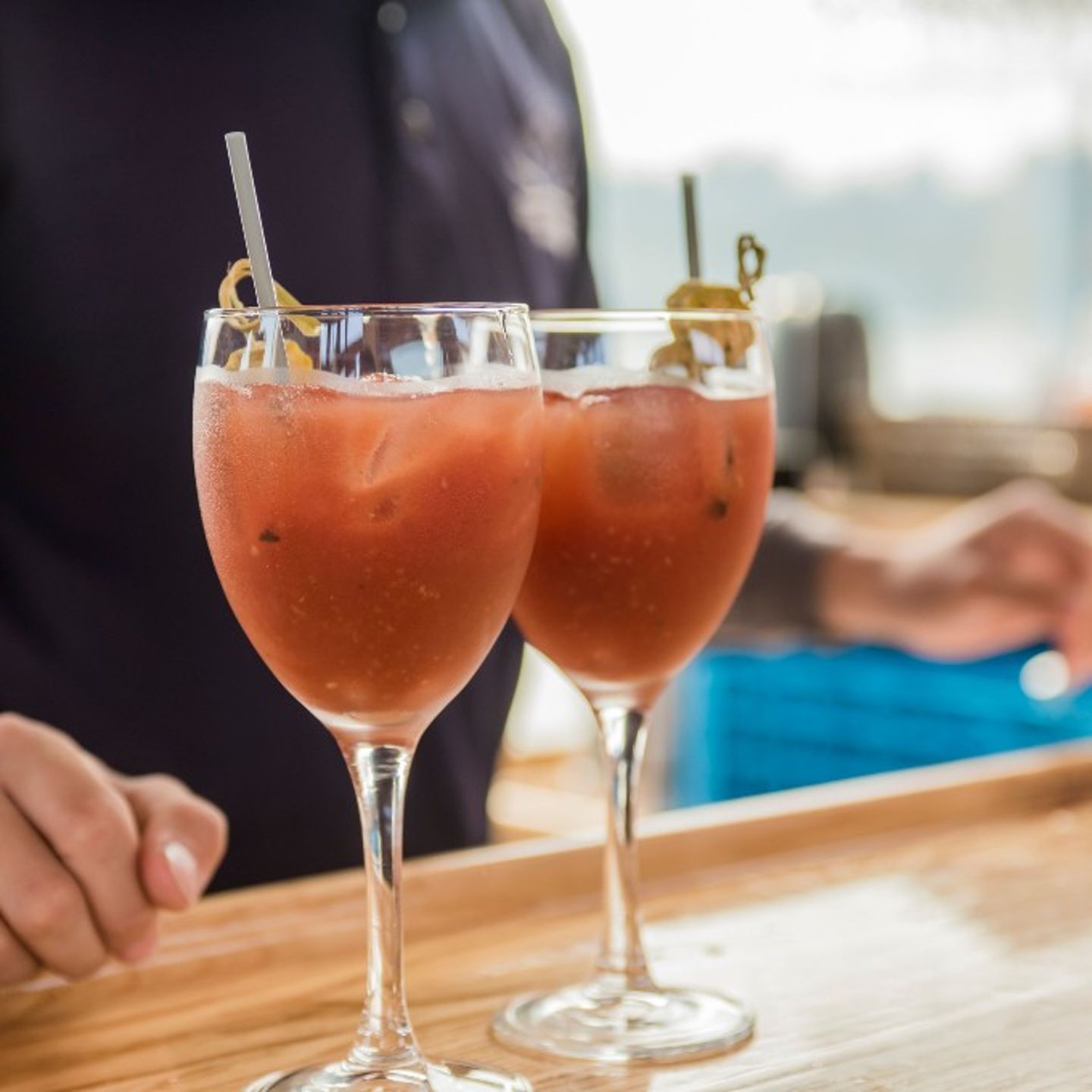 Two cocktail drinks