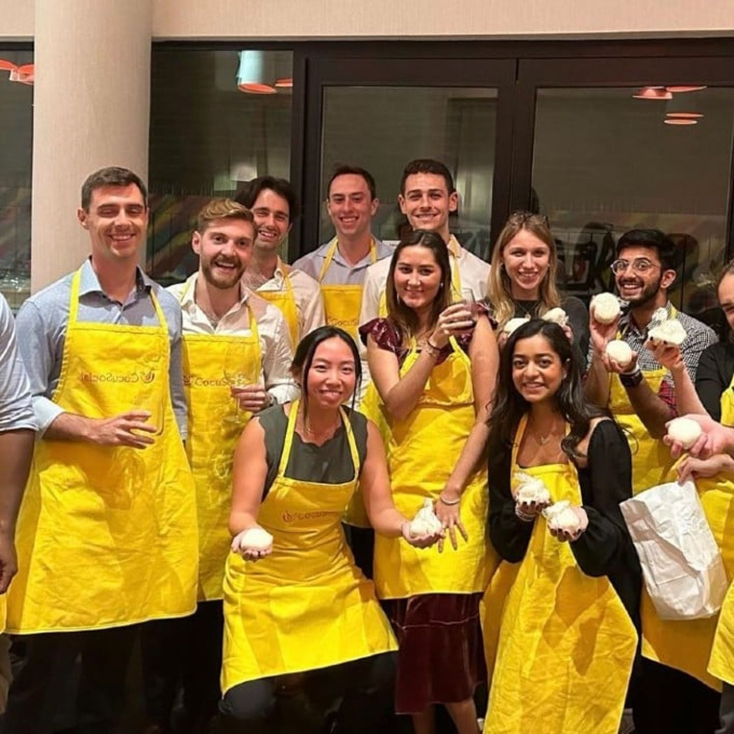 Class Holding Cheese Balls