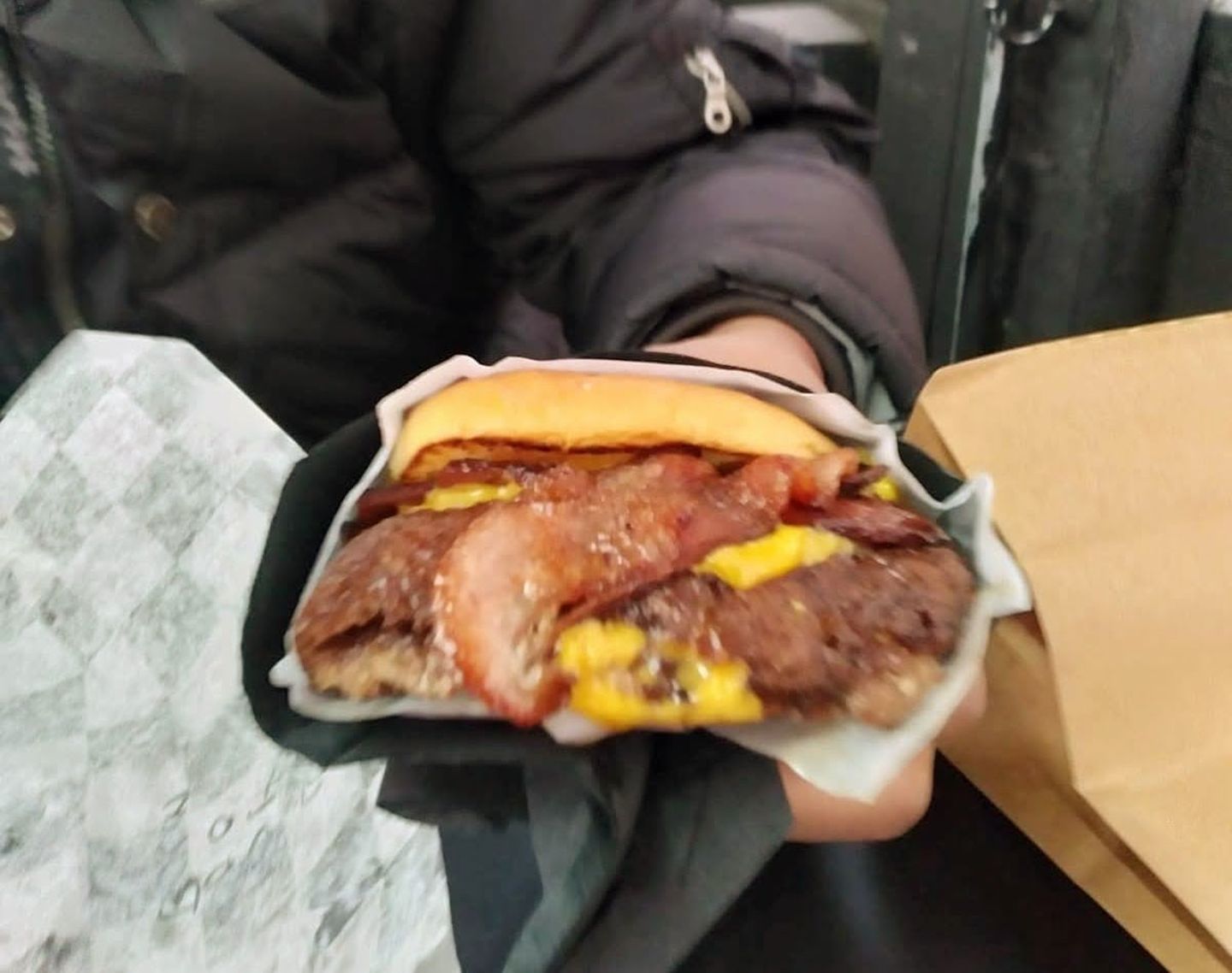 Smashburger with bacon