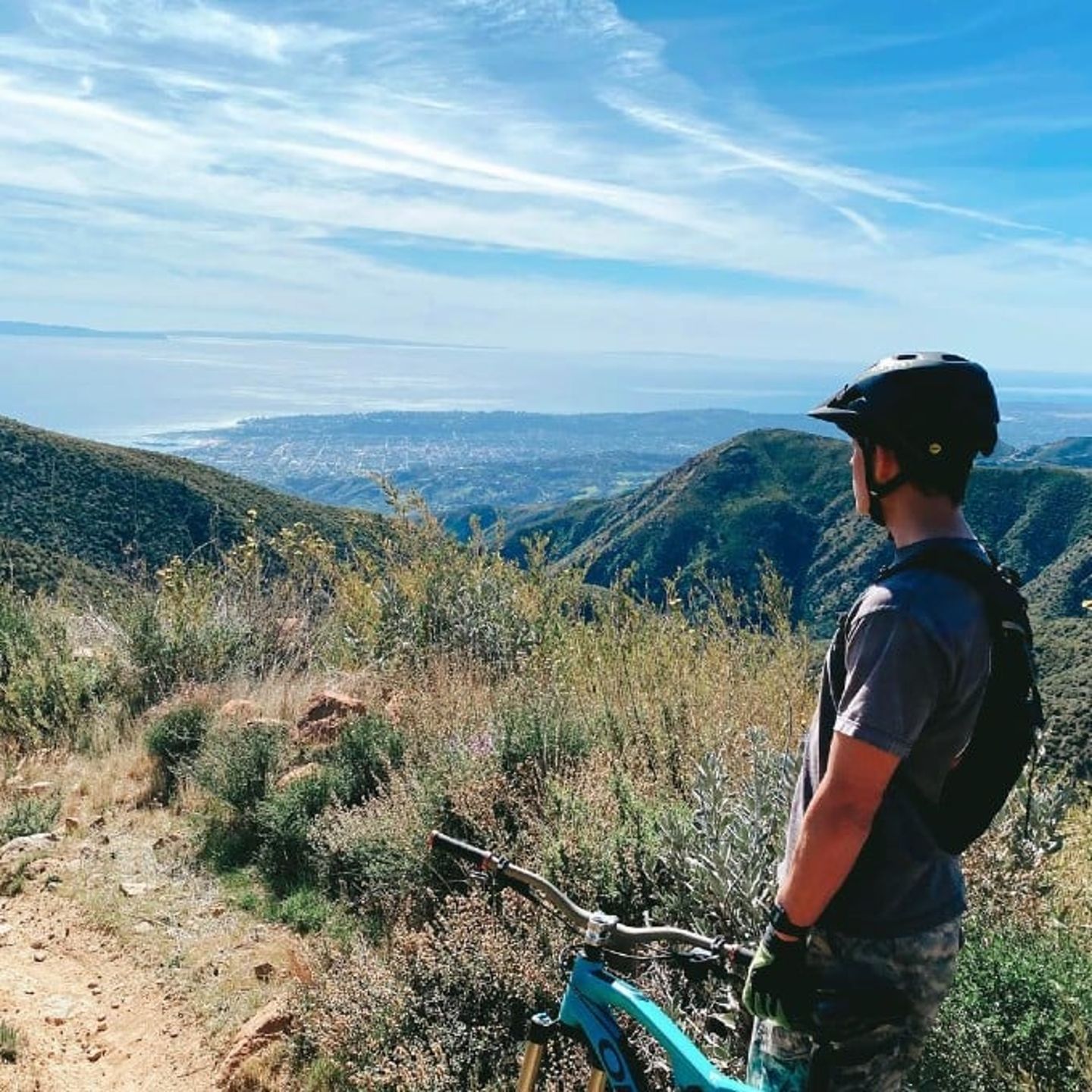 Man on Bike on Mountain