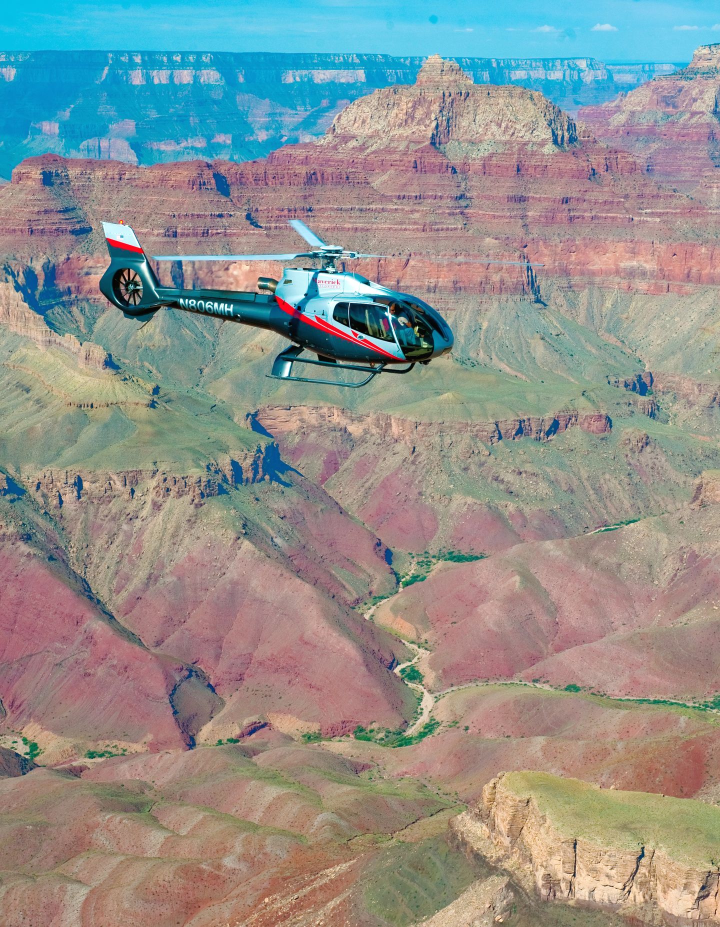 Helicopter flying